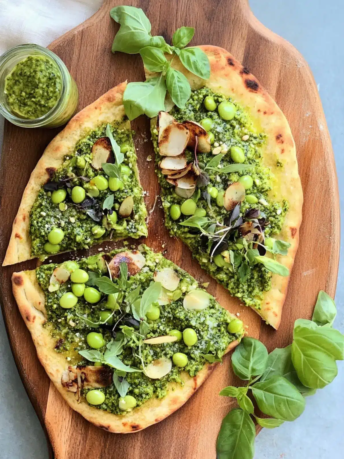 Spring Green Flatbread with Edamame Pesto That Will Wow You 3 spring green flatbread with edamame pesto