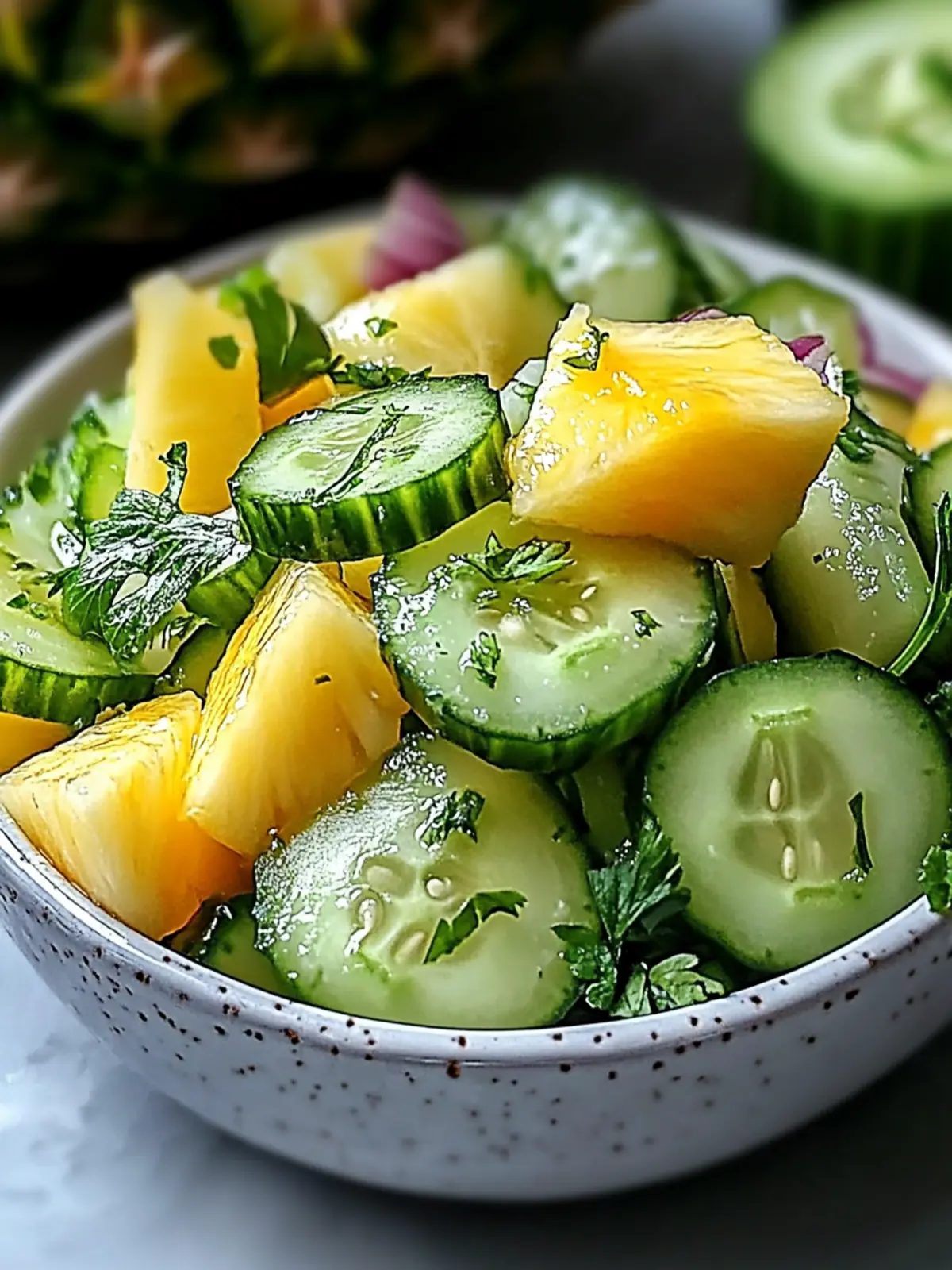 Tropical Refreshing Pineapple Cucumber Salad for Summer Bliss 2 Refreshing Pineapple Cucumber Salad