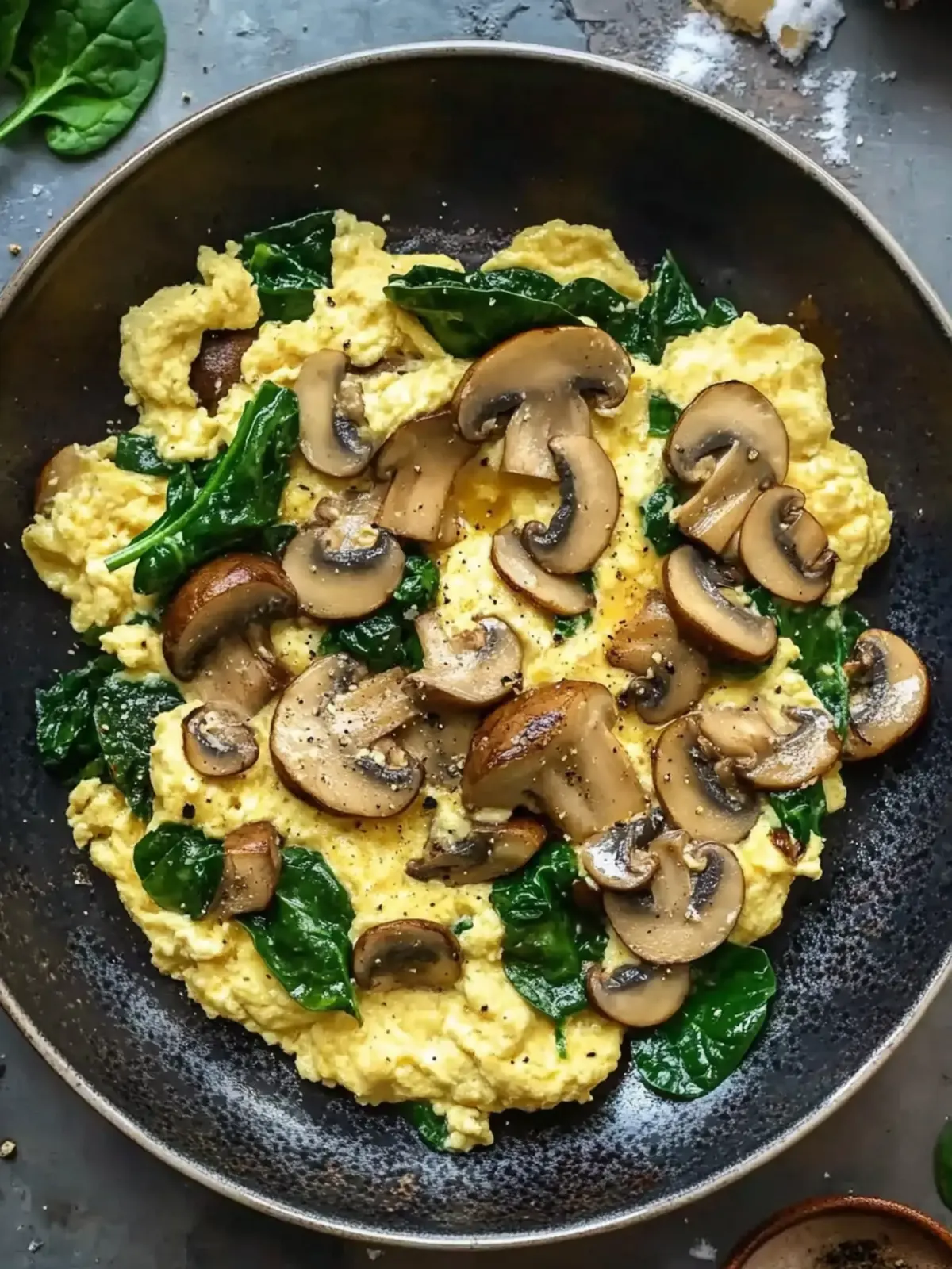 Savor Mushroom Spinach Scrambled Eggs for a Wholesome Breakfast 3 Mushroom Spinach Scrambled Eggs