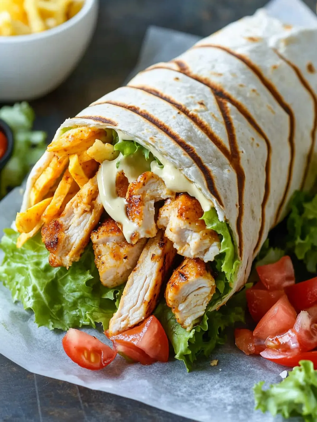 Zesty Grilled Chicken Wrap with Chipotle Mayo Bliss 3 Grilled Chicken Wrap with Chipotle Mayo