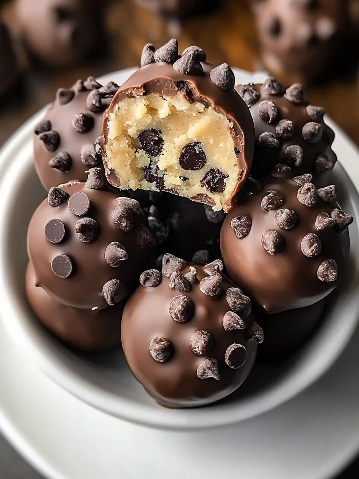 Irresistible No-Bake Chocolate Chip Cookie Dough Truffles 3 Chocolate Chip Cookie Dough Truffles