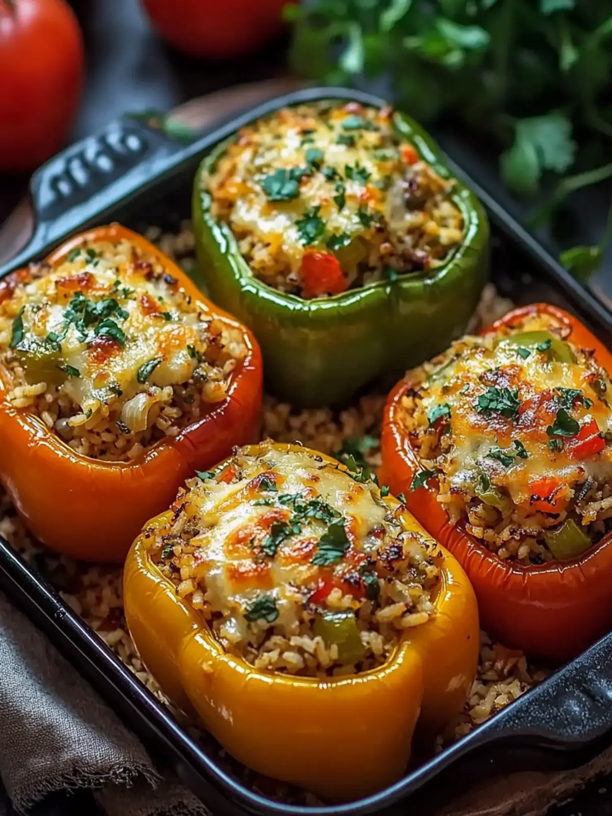 Delicious Vegetarian Stuffed Bell Peppers with Rice Recipe 4 Vegetarian Stuffed Bell Peppers with Rice