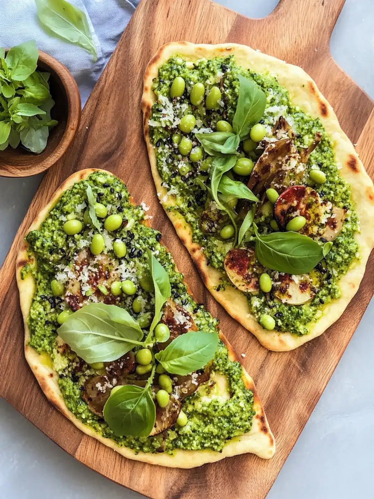 Spring Green Flatbread with Edamame Pesto That Will Wow You 4 spring green flatbread with edamame pesto