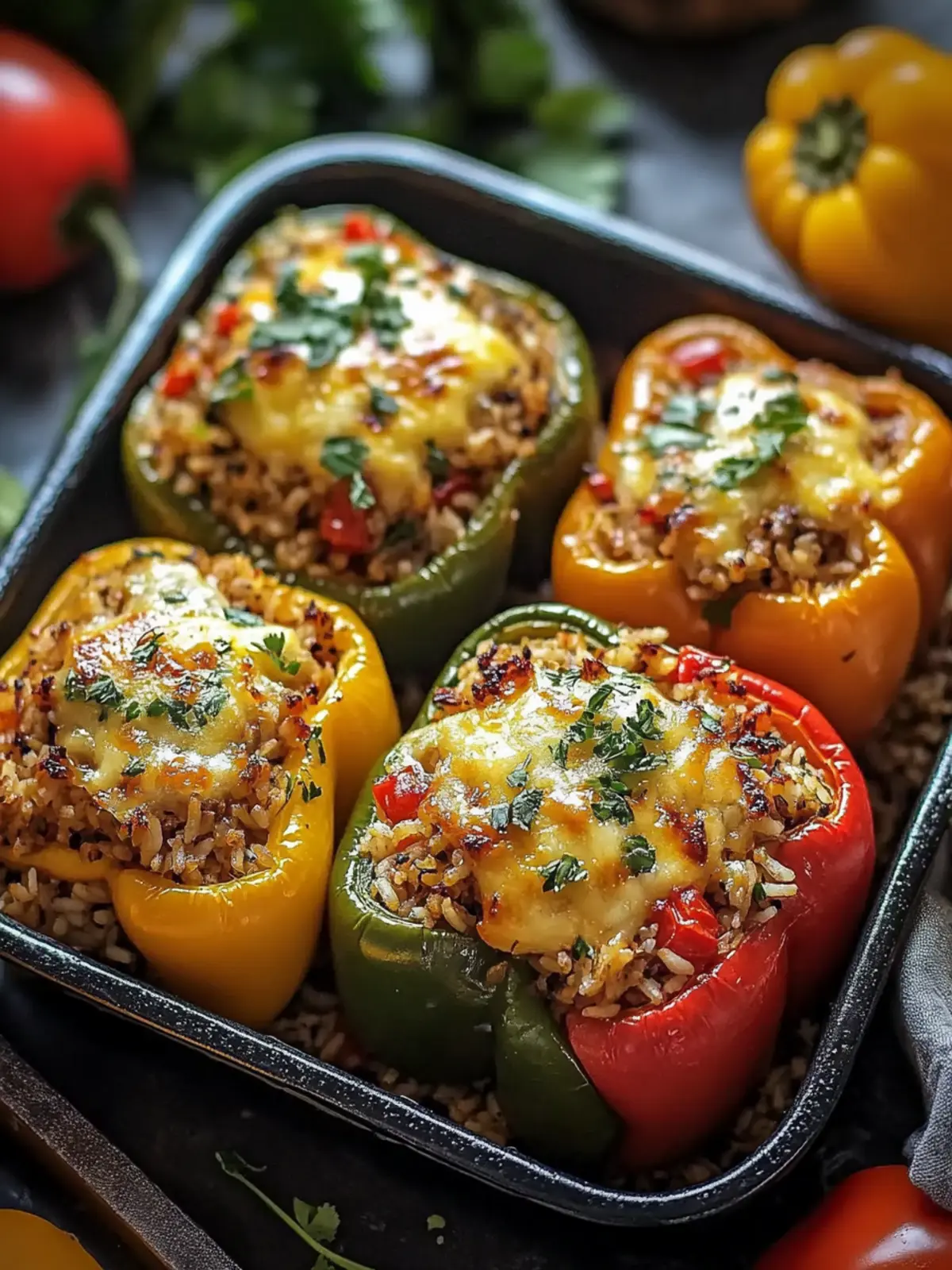 Delicious Vegetarian Stuffed Bell Peppers with Rice Recipe 5 Vegetarian Stuffed Bell Peppers with Rice