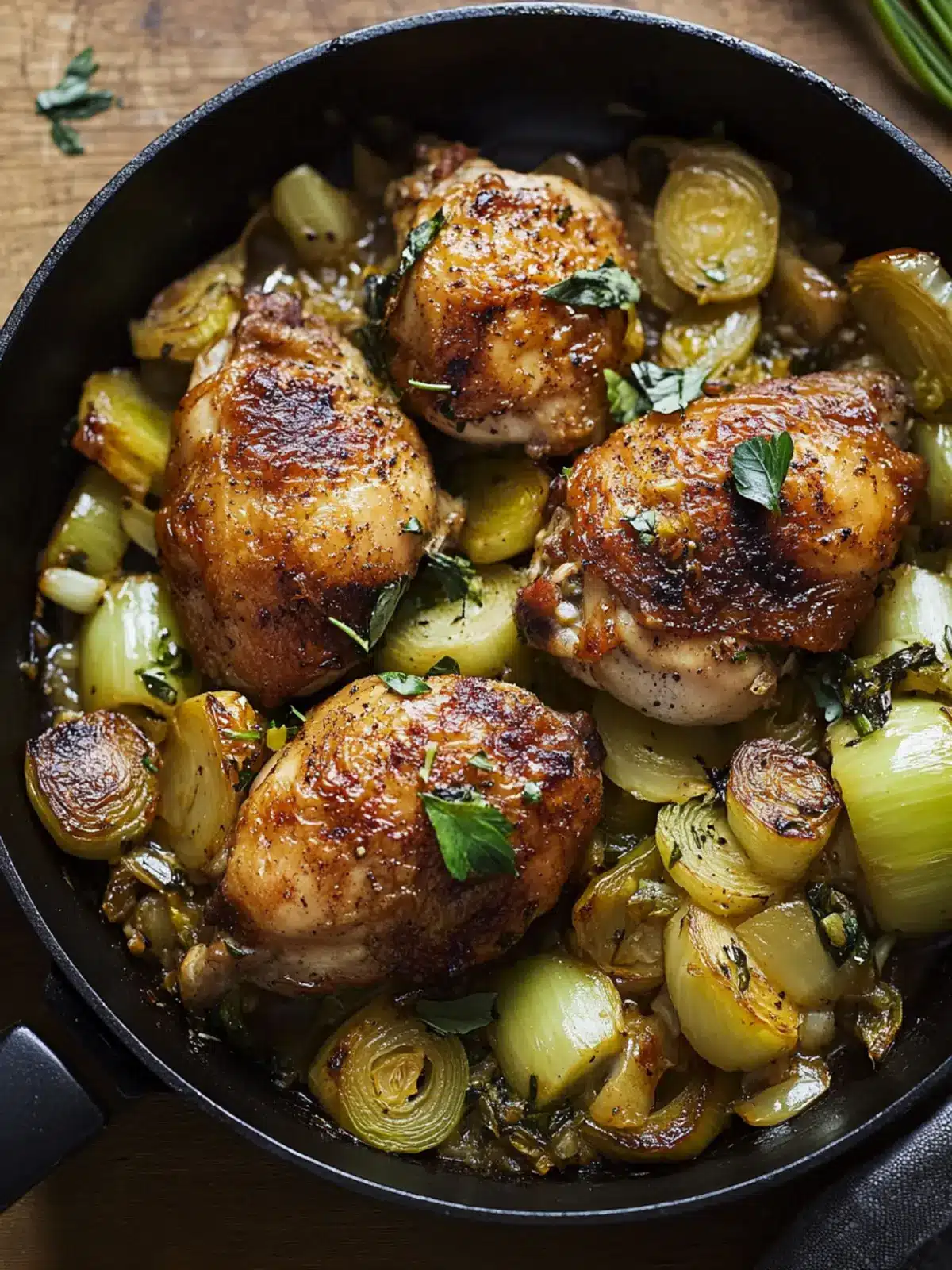 Crispy Skillet Chicken with Leeks for a Flavorful Feast 2 Crispy Skillet Chicken with Leeks