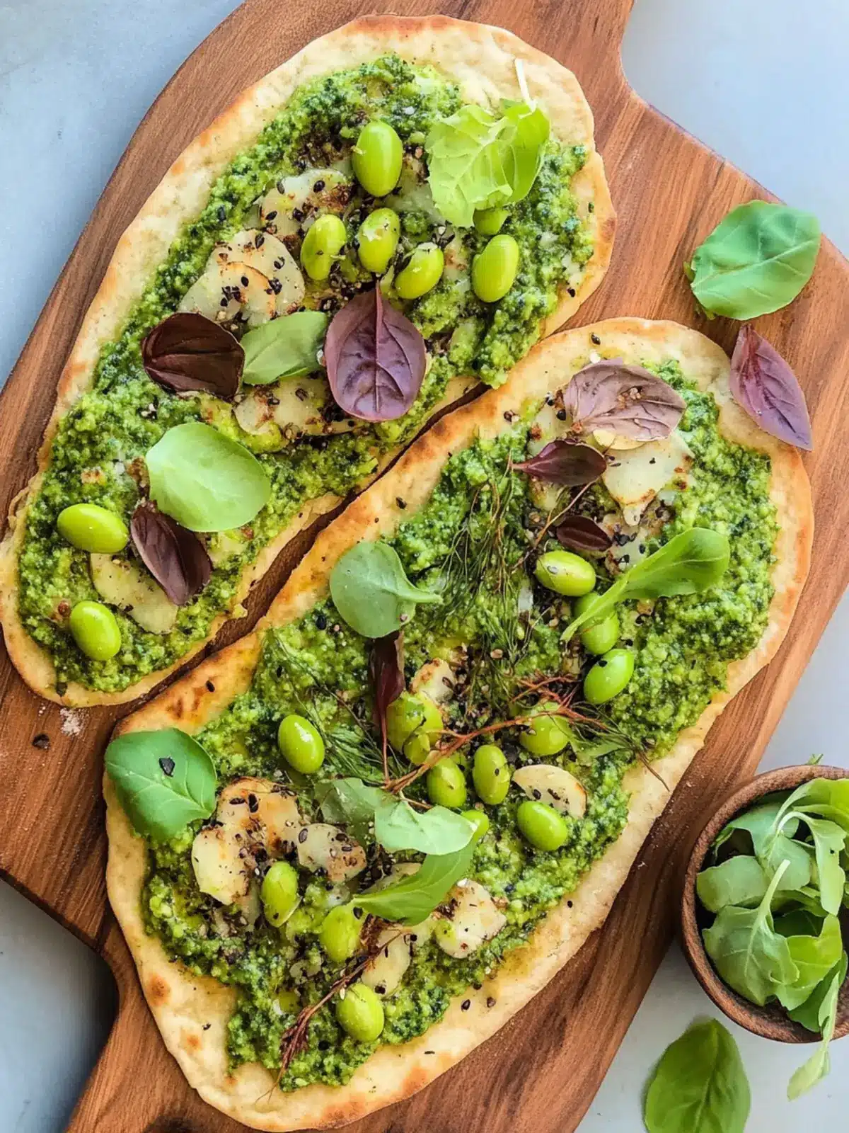 Spring Green Flatbread with Edamame Pesto That Will Wow You 2 spring green flatbread with edamame pesto