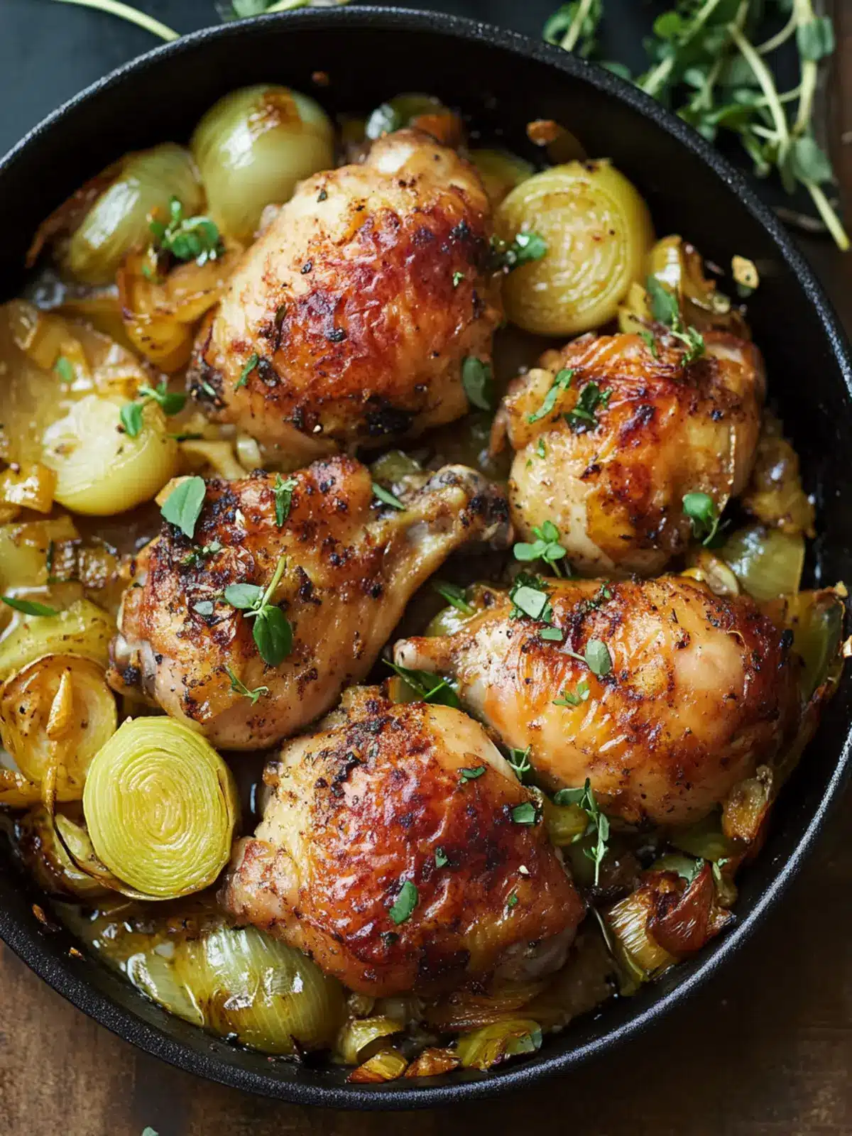 Crispy Skillet Chicken with Leeks for a Flavorful Feast 3 Crispy Skillet Chicken with Leeks