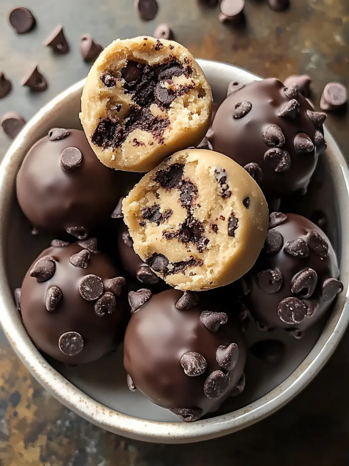 Irresistible No-Bake Chocolate Chip Cookie Dough Truffles 2 Chocolate Chip Cookie Dough Truffles