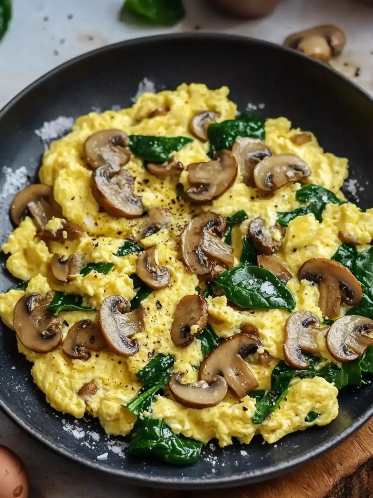 Savor Mushroom Spinach Scrambled Eggs for a Wholesome Breakfast 5 Mushroom Spinach Scrambled Eggs
