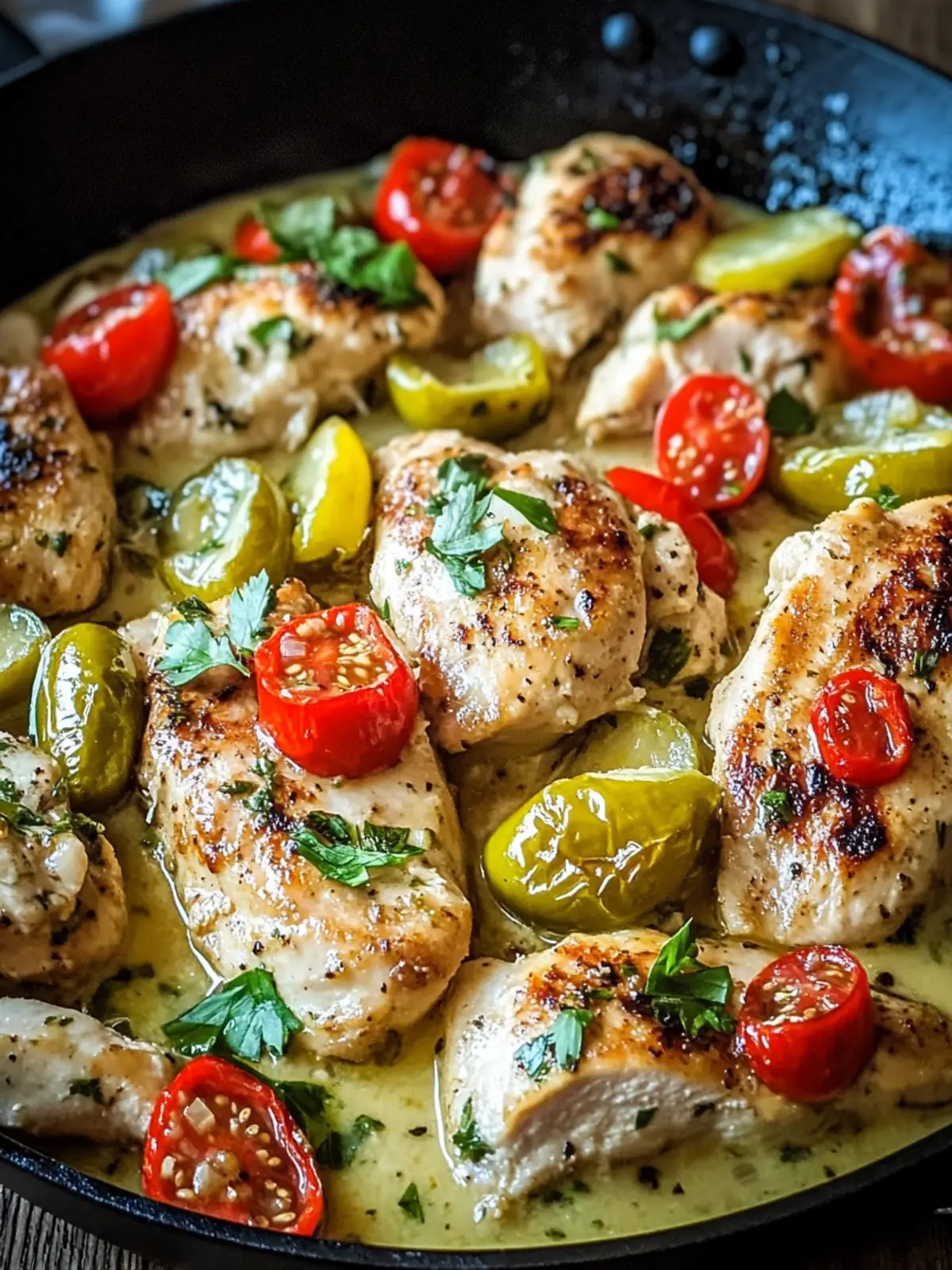 Savory Pepperoncini Chicken Skillet: Quick One-Pan Delight 3 Savory Pepperoncini Chicken Skillet