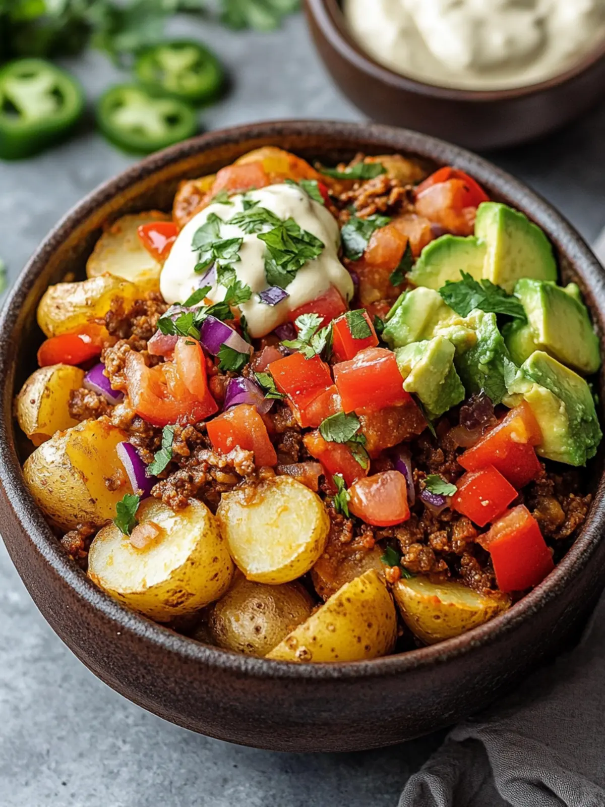 Loaded Fiesta Potato Bowls: Customizable Tex-Mex Delight 4 Loaded Fiesta Potato Bowls