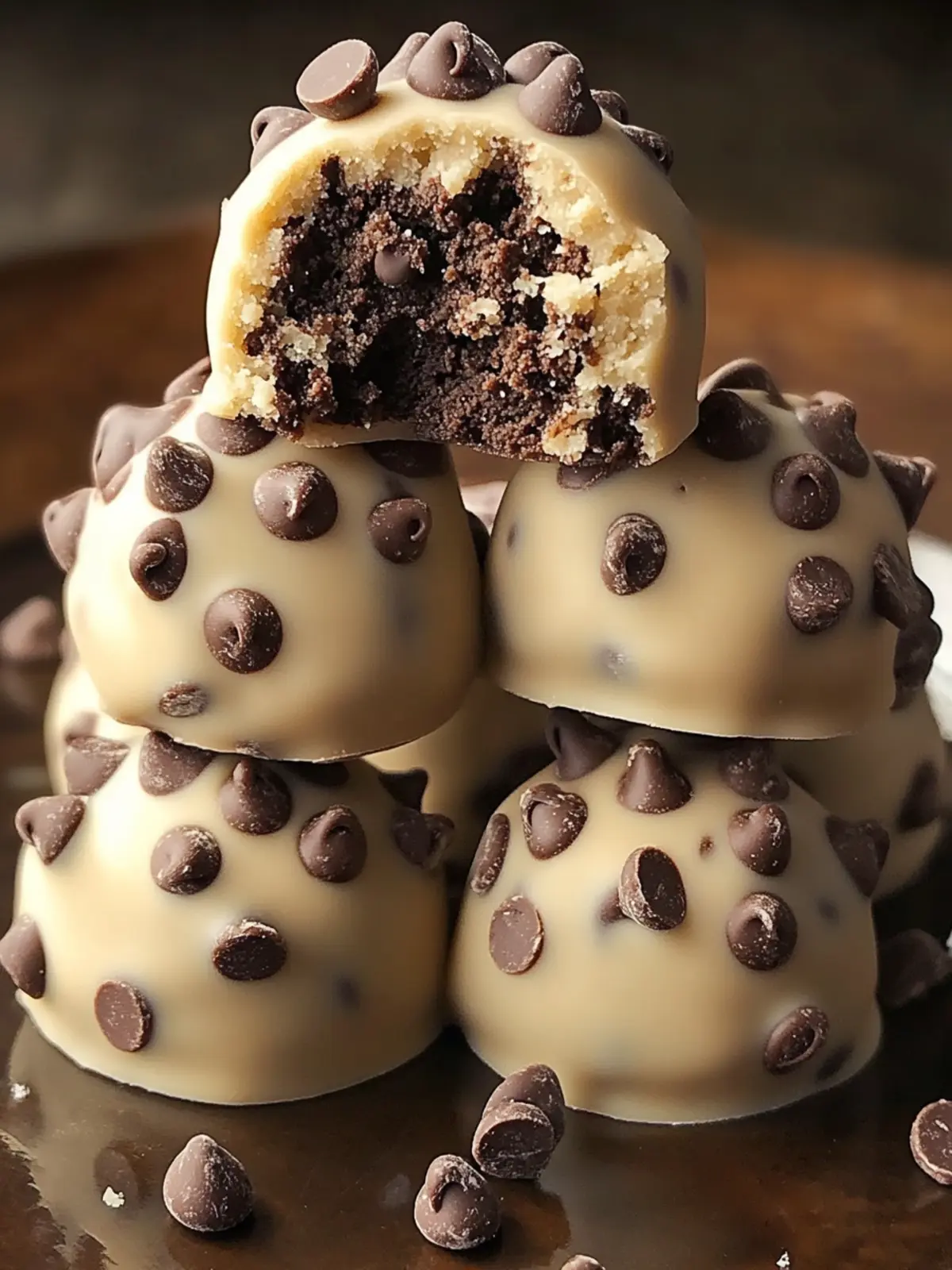 Irresistible No-Bake Chocolate Chip Cookie Dough Truffles 4 Chocolate Chip Cookie Dough Truffles