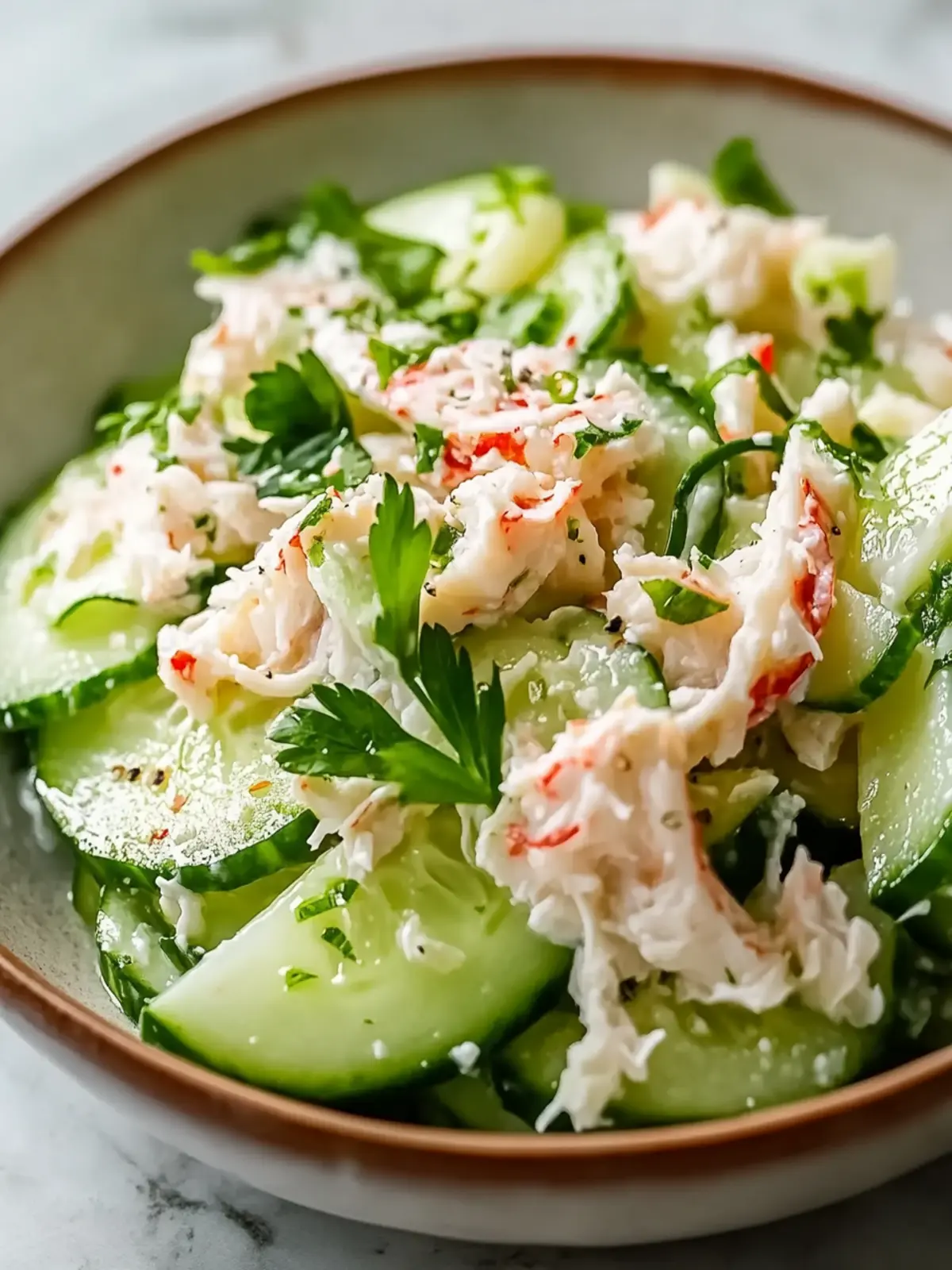 Cucumber Salad with Crab Meat Delight: Refreshing & Easy! 2 Cucumber Salad with Crab Meat Delight
