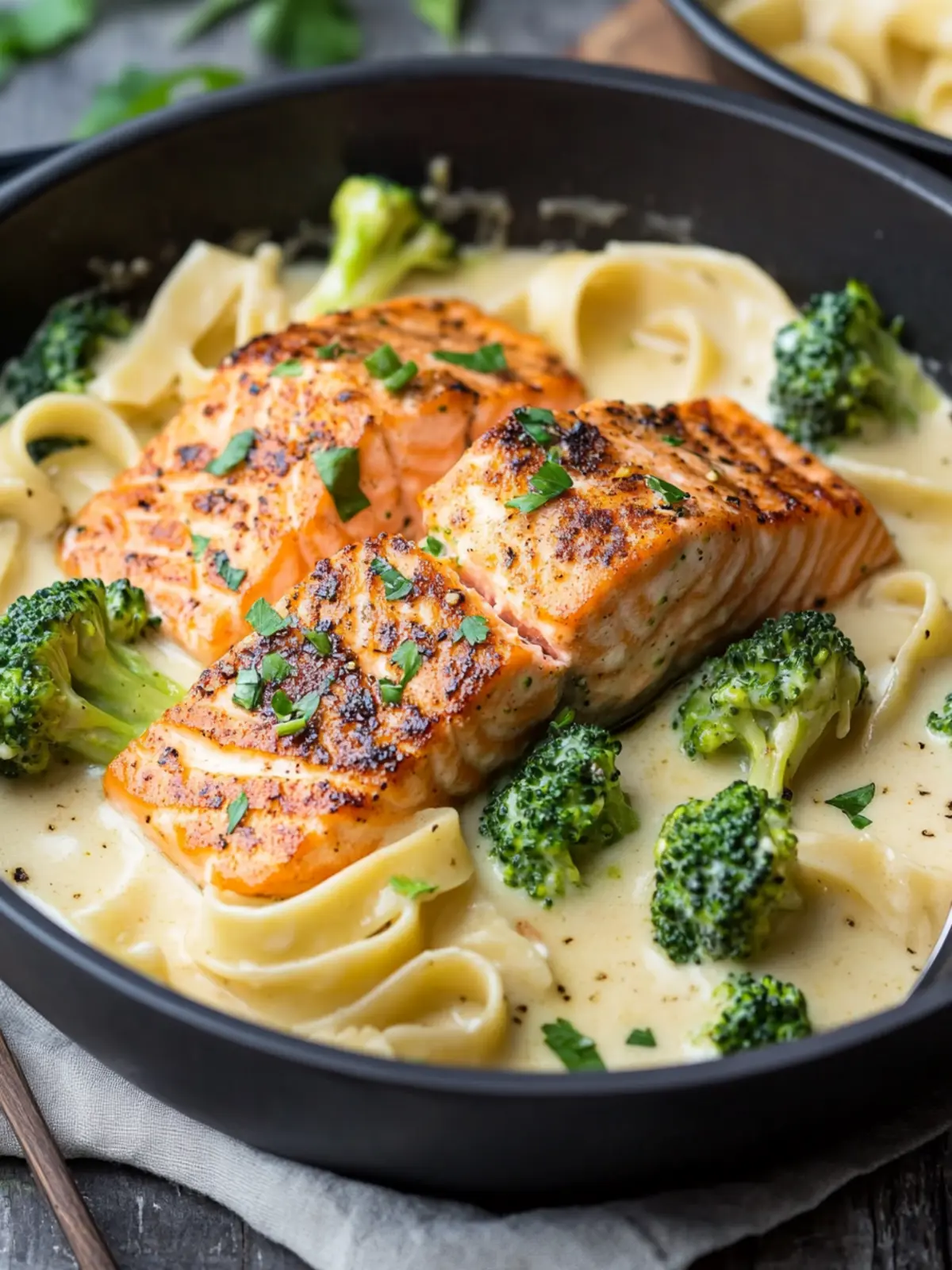 Blackened Salmon and Broccoli Alfredo: A Flavor Explosion! 2 Blackened Salmon and Broccoli Alfredo