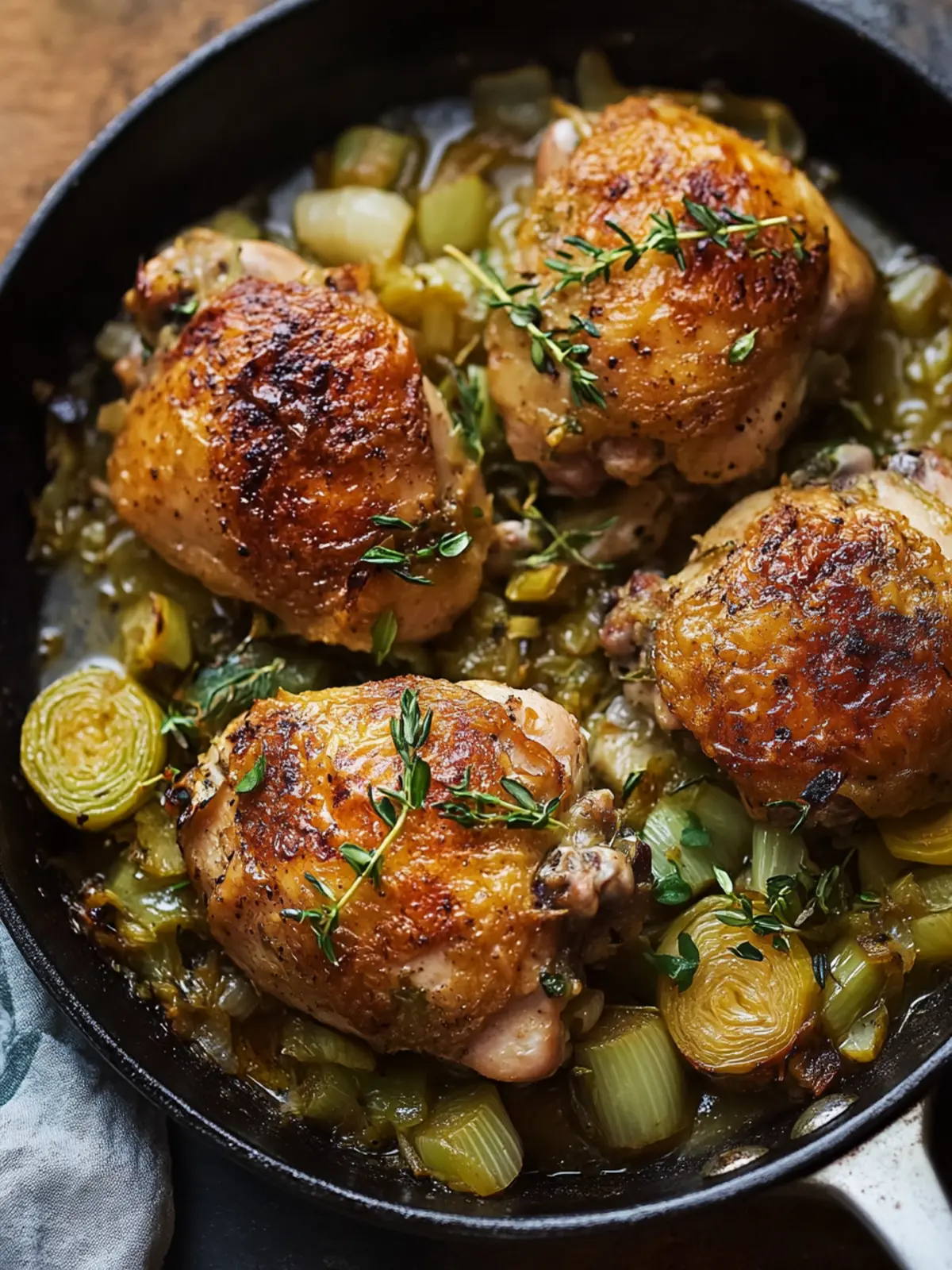 Crispy Skillet Chicken with Leeks for a Flavorful Feast 4 Crispy Skillet Chicken with Leeks
