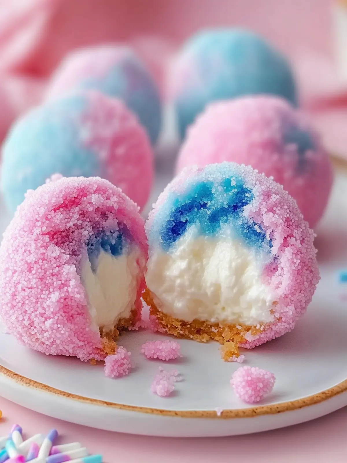 Crispy Cotton Candy Cheesecake Bombs for Whimsical Treats 3 Crispy Cotton Candy Cheesecake Bombs