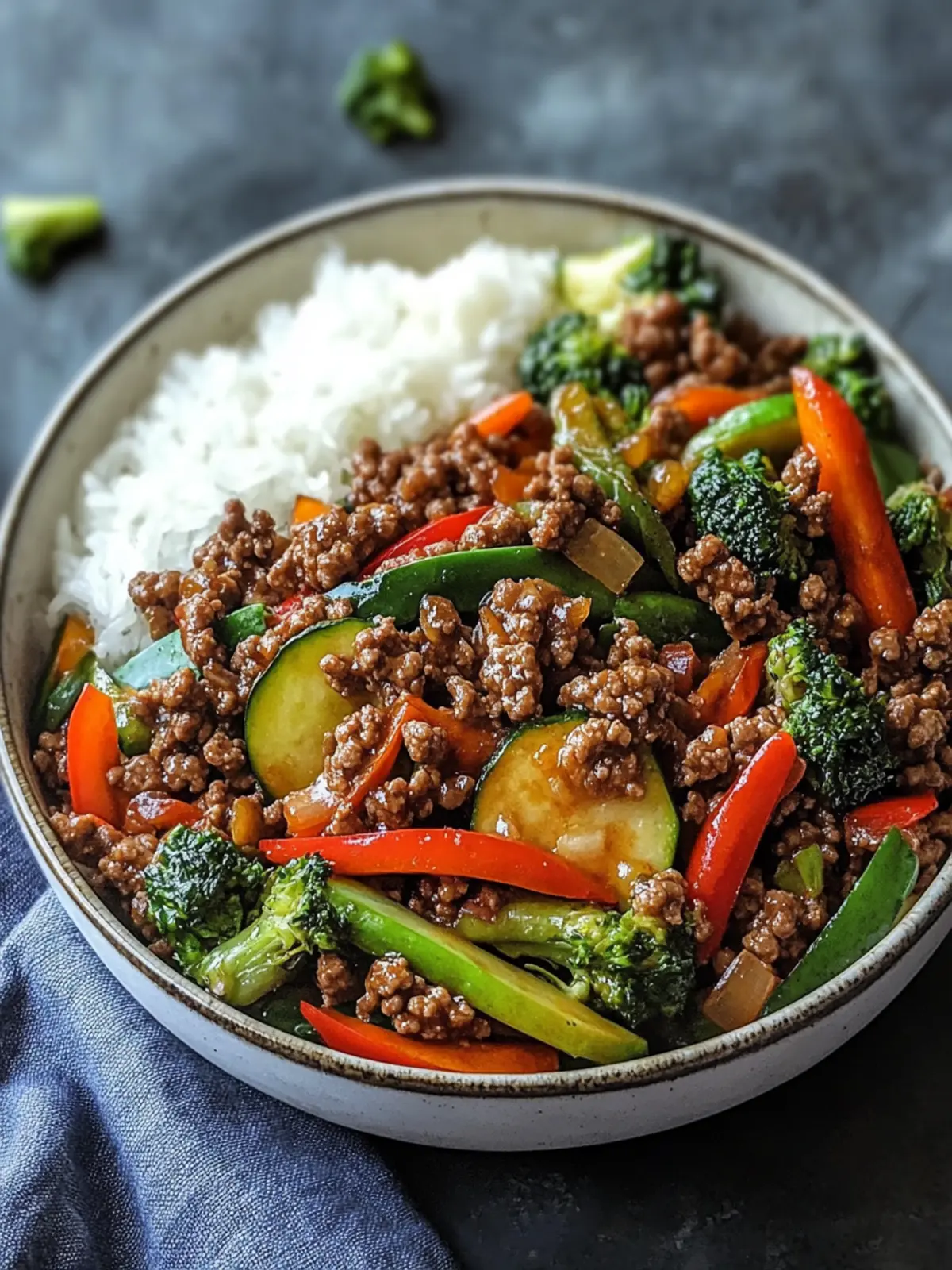 Spicy Ground Beef Stir-Fry Bowl with Garlic Veggies Magic 4 Spicy Ground Beef Stir-Fry Bowl with Garlic Veggies Delight
