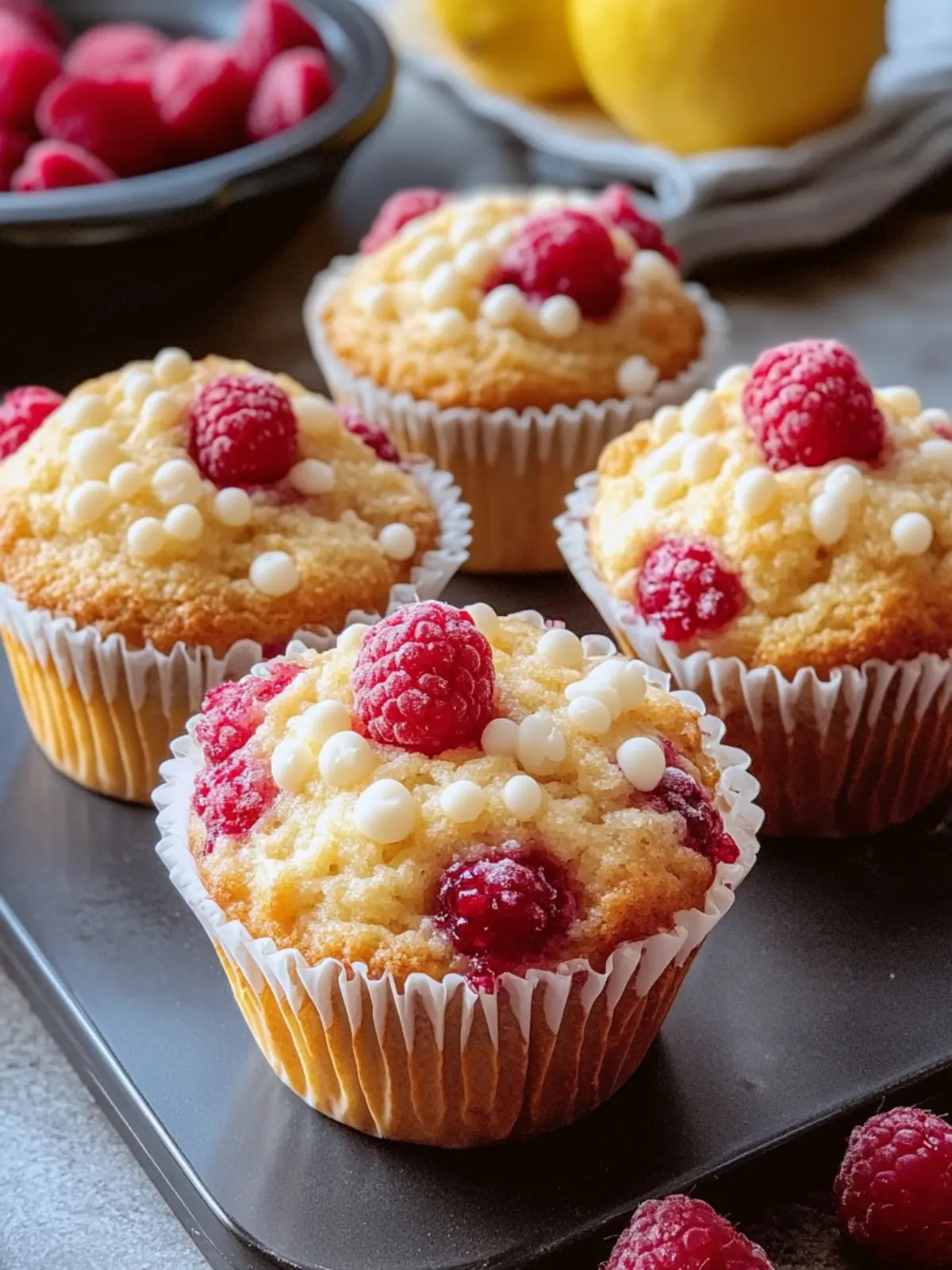 Lemon Raspberry White Chocolate Muffins for a Sweet Escape 4 Lemon Raspberry White Chocolate Muffins