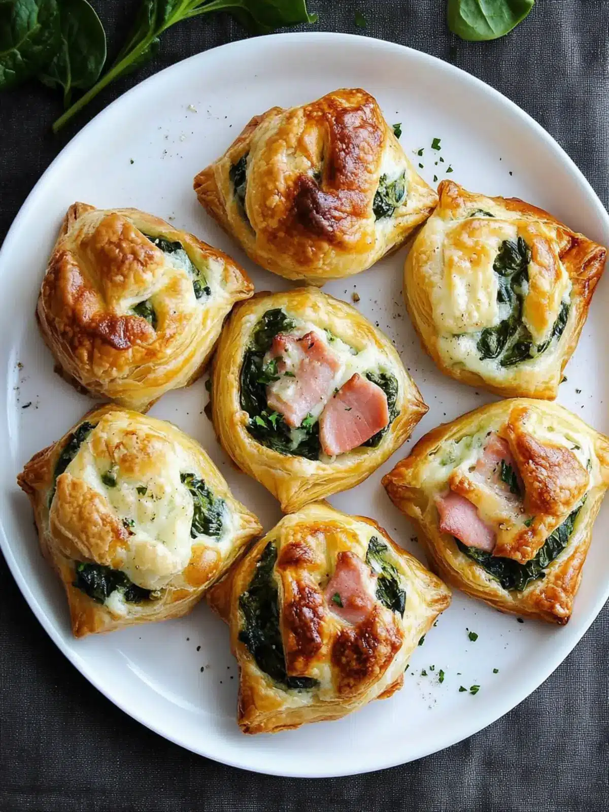 Ham Cheese & Spinach Puffs That Will Wow Your Guests 2 Ham Cheese & Spinach Puffs