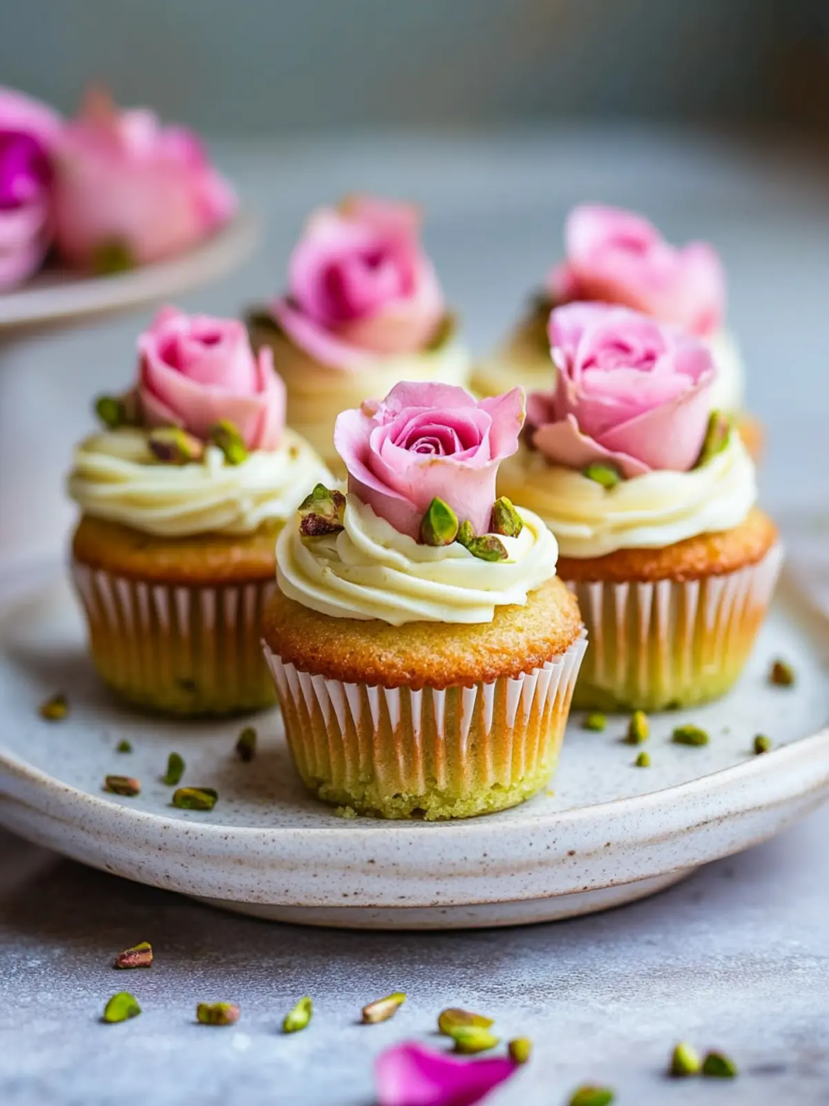 Vegan Mini Rose Pistachio Cupcakes for Festive Celebrations 2 Vegan Mini Rose Pistachio Cupcakes