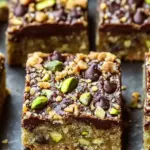 Decadent Brown Butter Dubai Pistachio Chocolate Chip Bars 6 Brown Butter Dubai Pistachio Chocolate Chip Cookie Bars