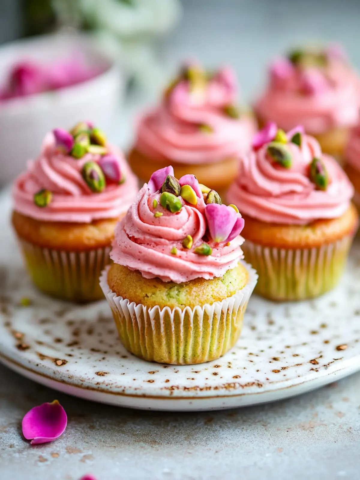 Vegan Mini Rose Pistachio Cupcakes for Festive Celebrations 5 Vegan Mini Rose Pistachio Cupcakes