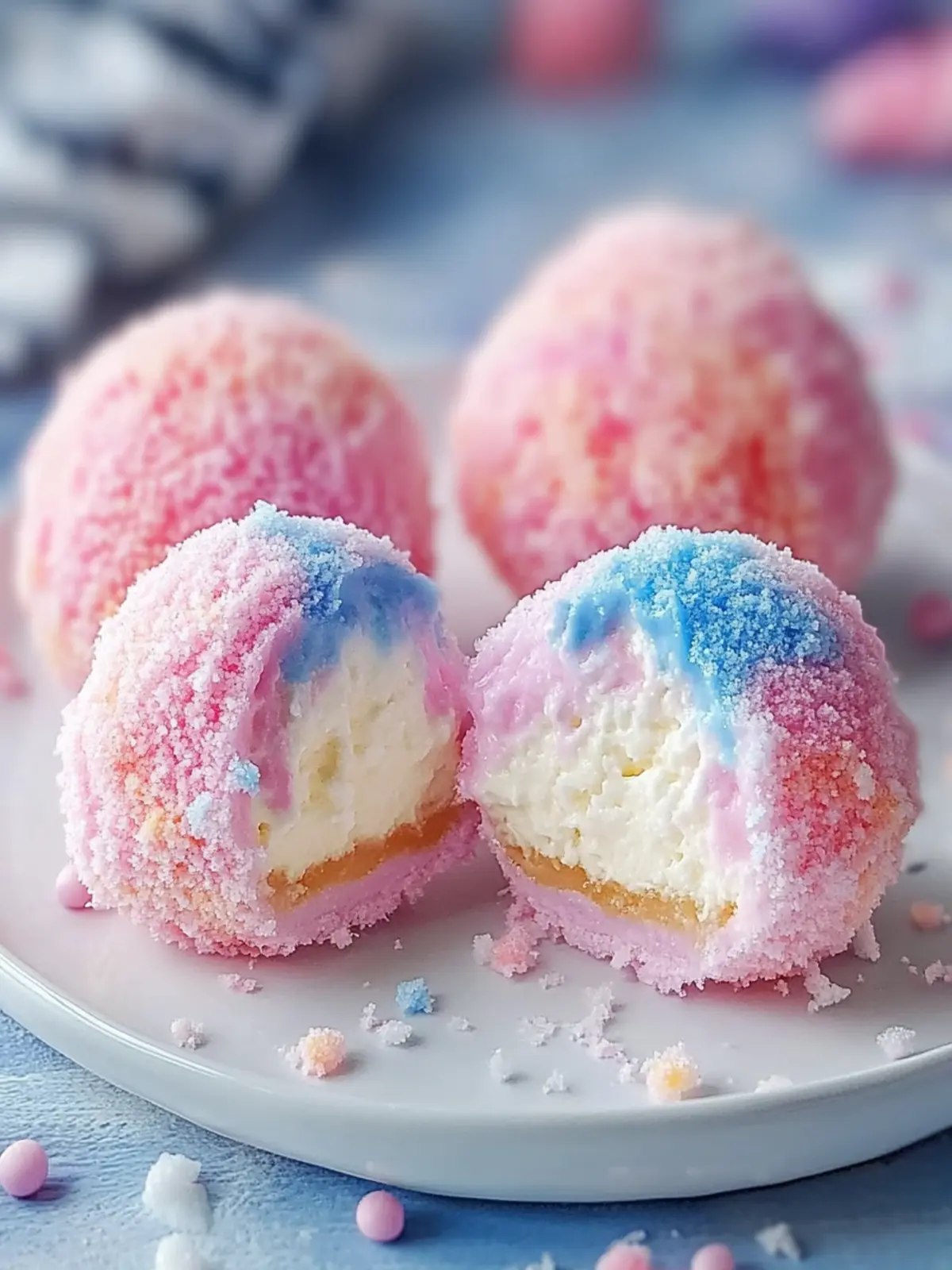 Crispy Cotton Candy Cheesecake Bombs for Whimsical Treats 5 Crispy Cotton Candy Cheesecake Bombs