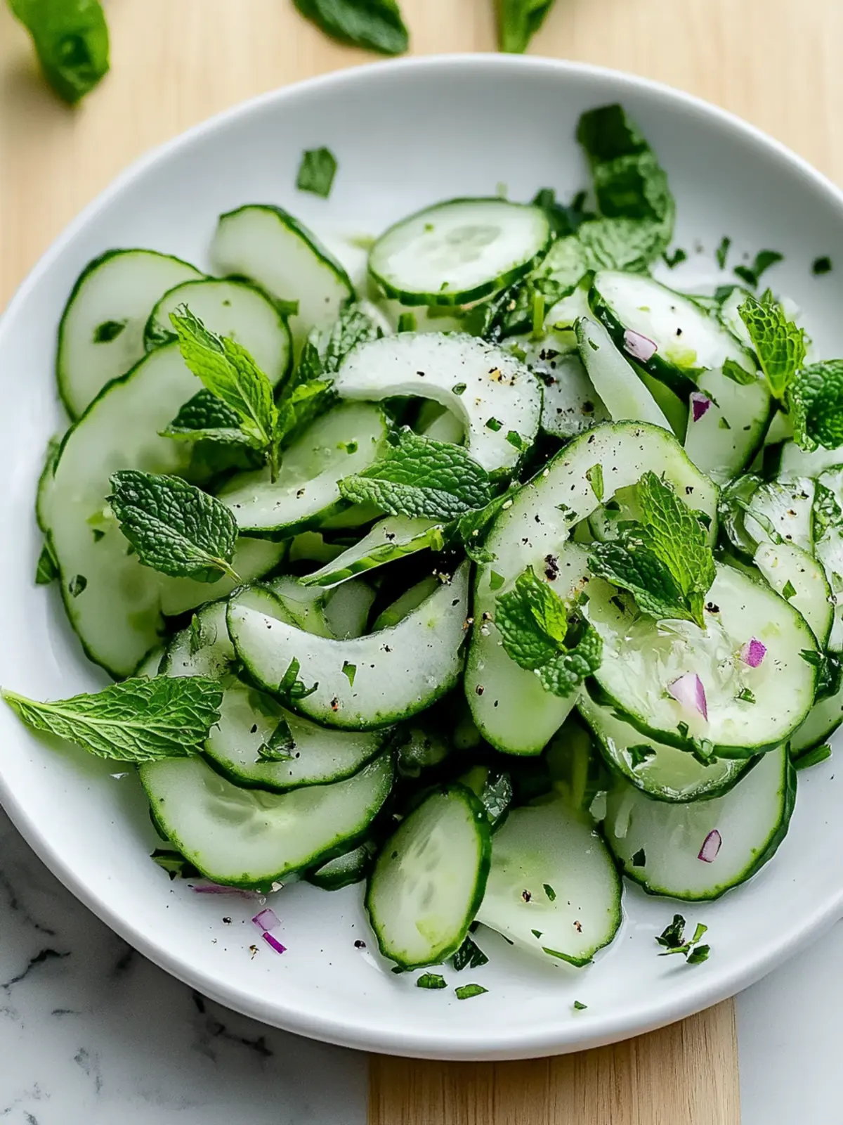 Delicious Cucumber and Mint Salad for a Refreshing Summer Bite 3 Cucumber and Mint Salad