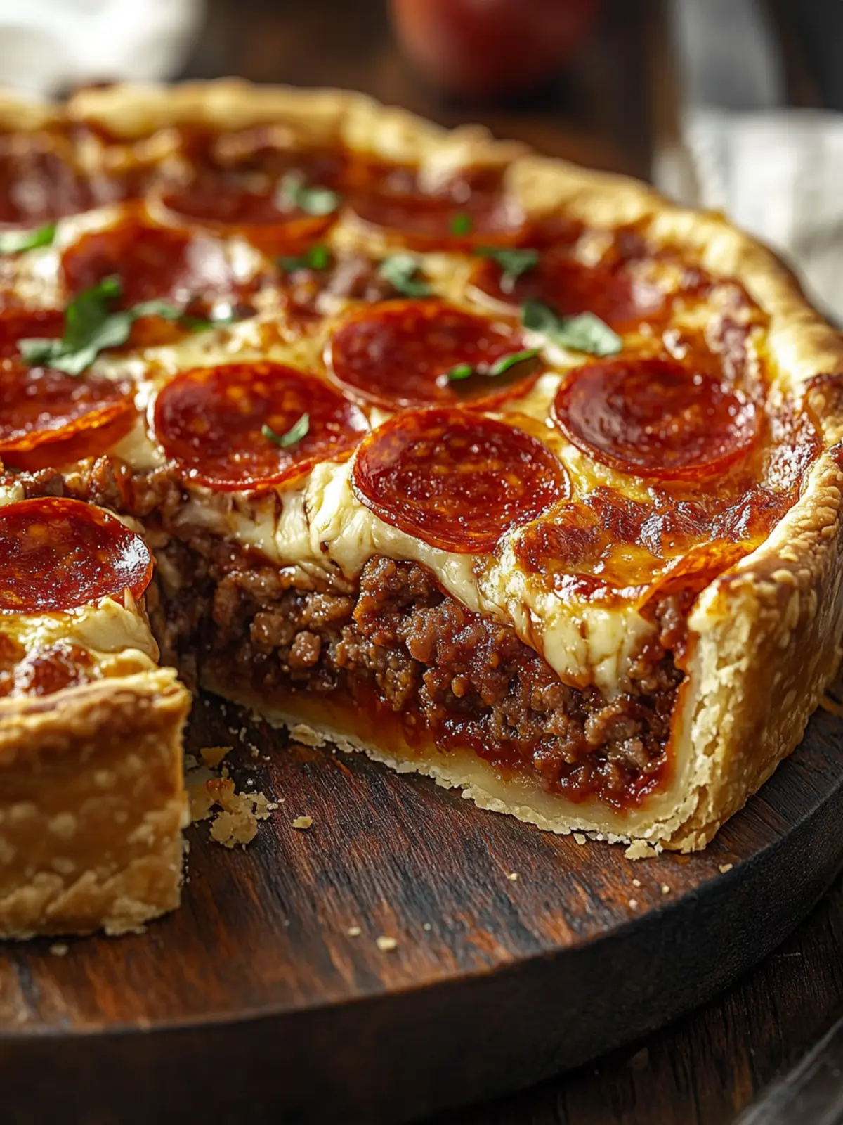 Ultimate Deep Hamburger Beef Sausage & Pepperoni Pie Recipe 2 Deep Hamburger Beef Sausage & Pepperoni Pie
