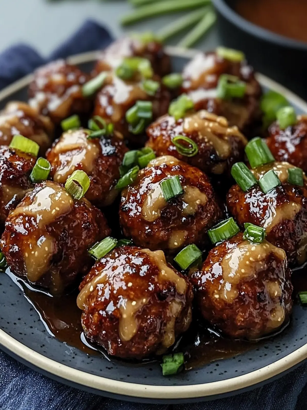 Sticky Hoisin Meatballs with Scallion Sauce: A Flavorful Win! 2 Sticky Hoisin Meatballs with Scallion Sauce