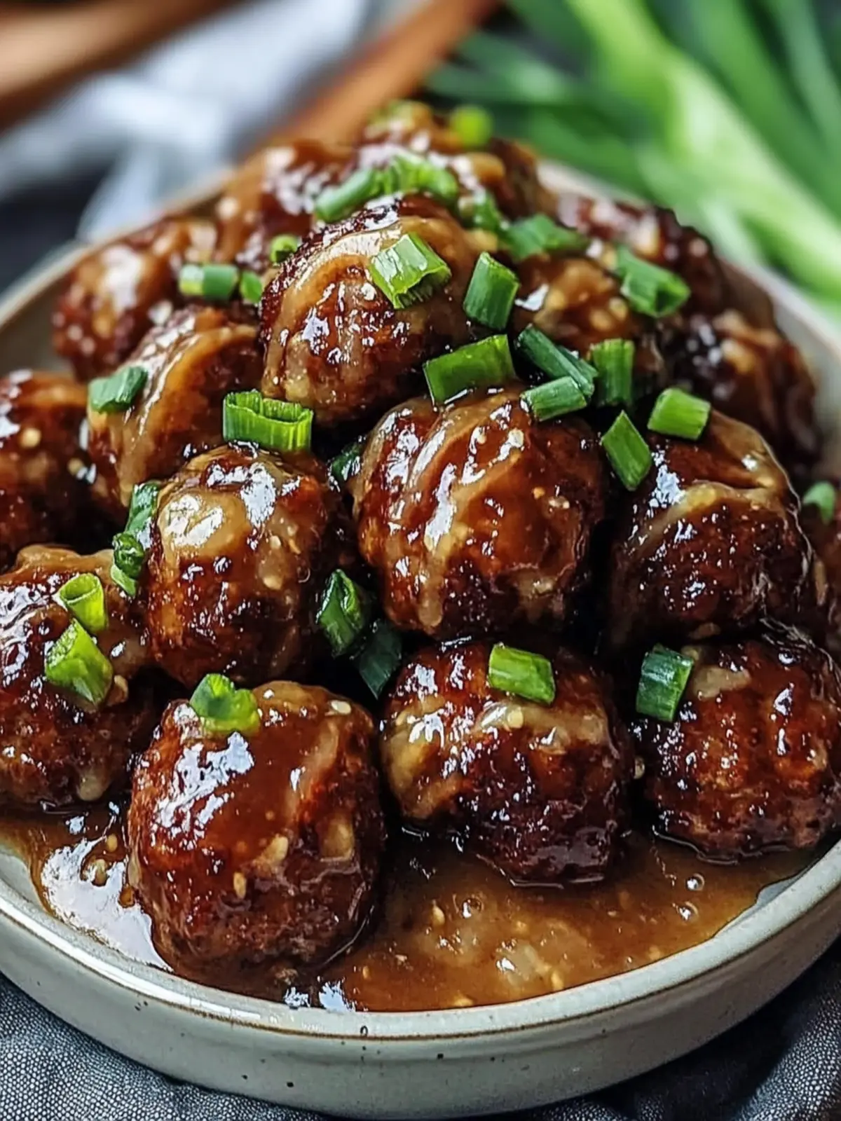 Sticky Hoisin Meatballs with Scallion Sauce: A Flavorful Win! 3 Sticky Hoisin Meatballs with Scallion Sauce