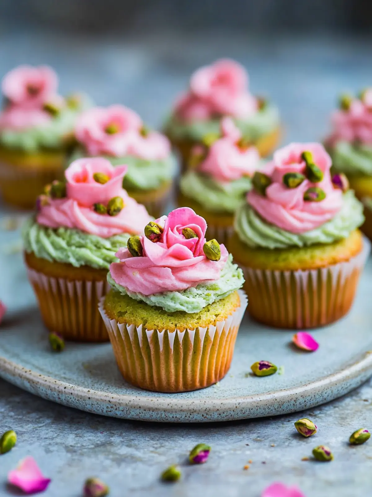 Vegan Mini Rose Pistachio Cupcakes for Festive Celebrations 4 Vegan Mini Rose Pistachio Cupcakes
