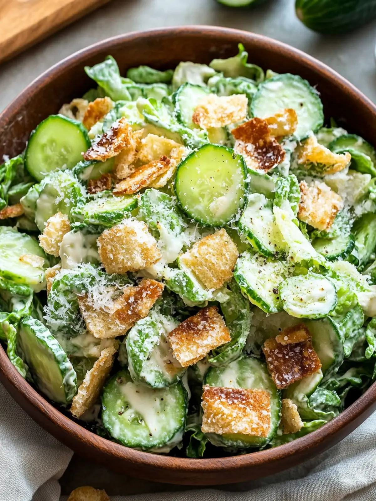 Cucumber Caesar Salad: Refreshingly Light & Deliciously Crisp 4 Cucumber Caesar Salad