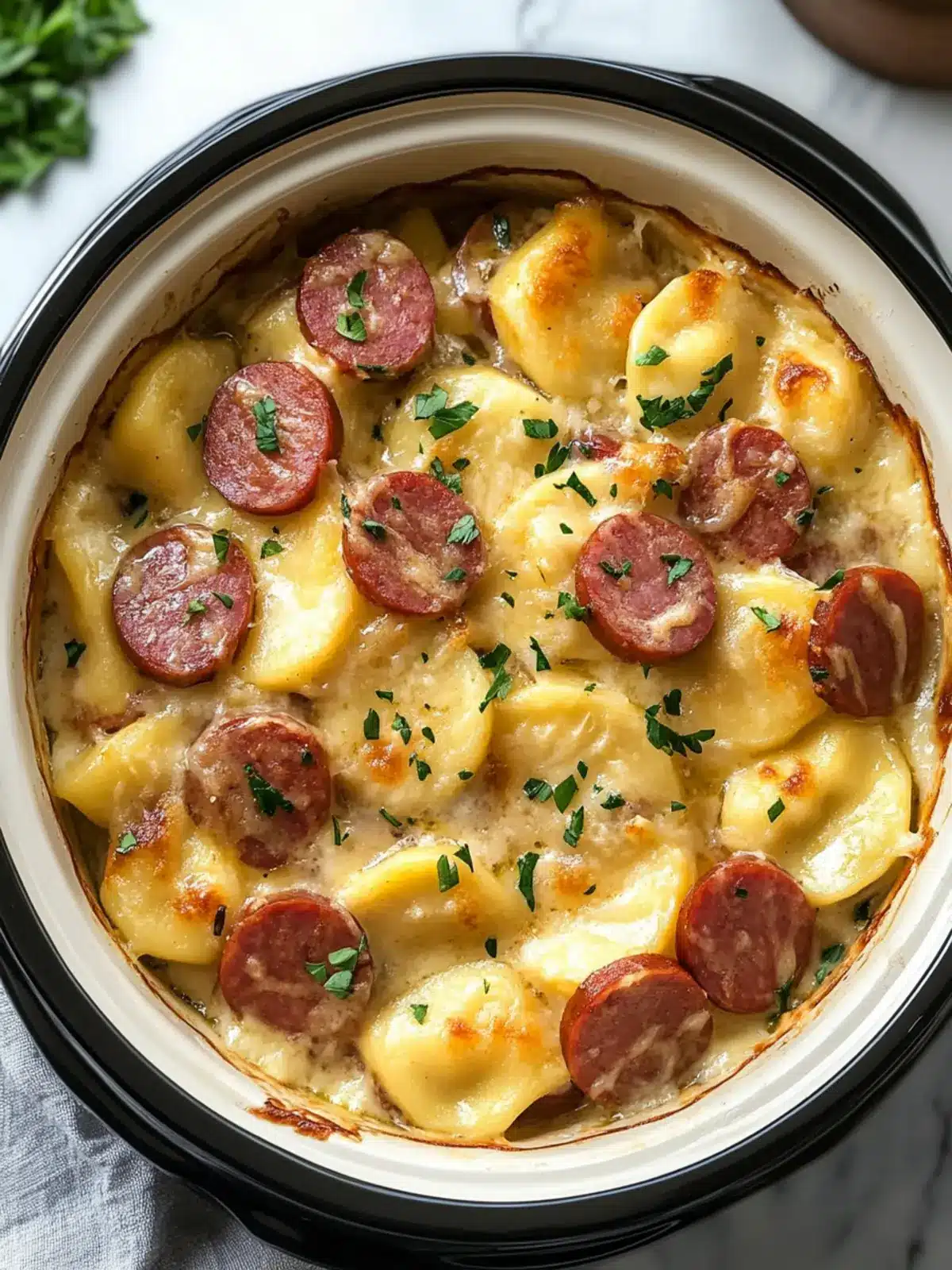 Cozy Up with Crockpot Pierogi Casserole and Kielbasa Delight 5 Crockpot Pierogi Casserole with Kielbasa