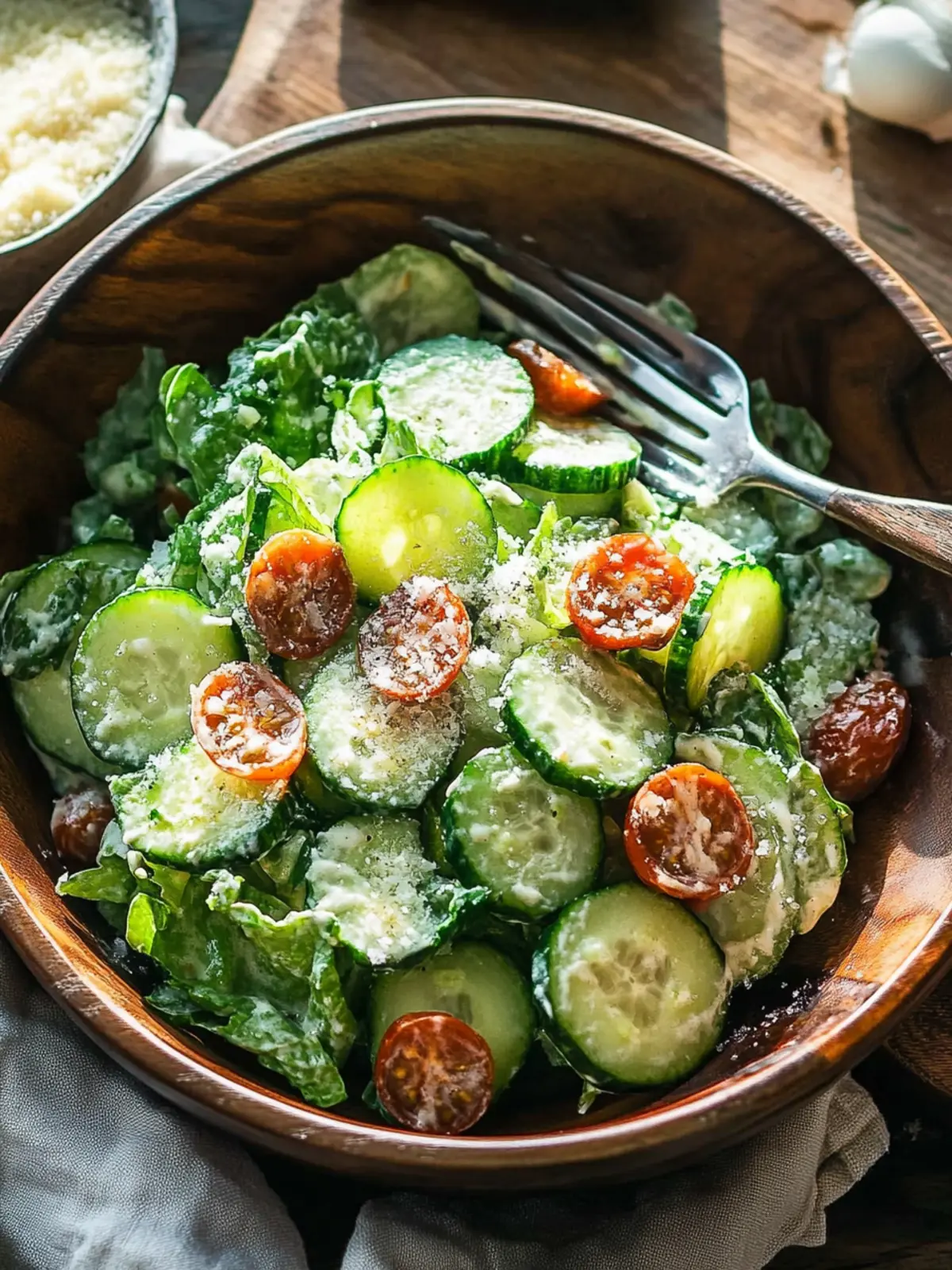 Cucumber Caesar Salad: Refreshingly Light & Deliciously Crisp 3 Cucumber Caesar Salad