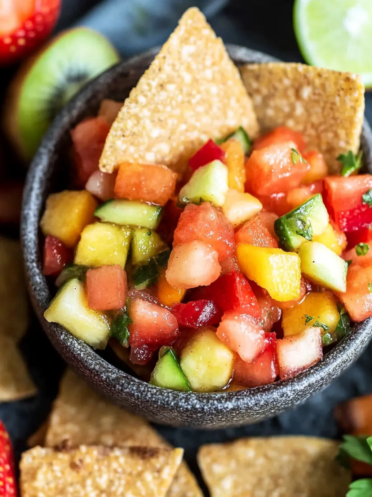 Delicious Fruit Salsa with Cinnamon Chips for Any Occasion 4 Fruit Salsa with Cinnamon Chips
