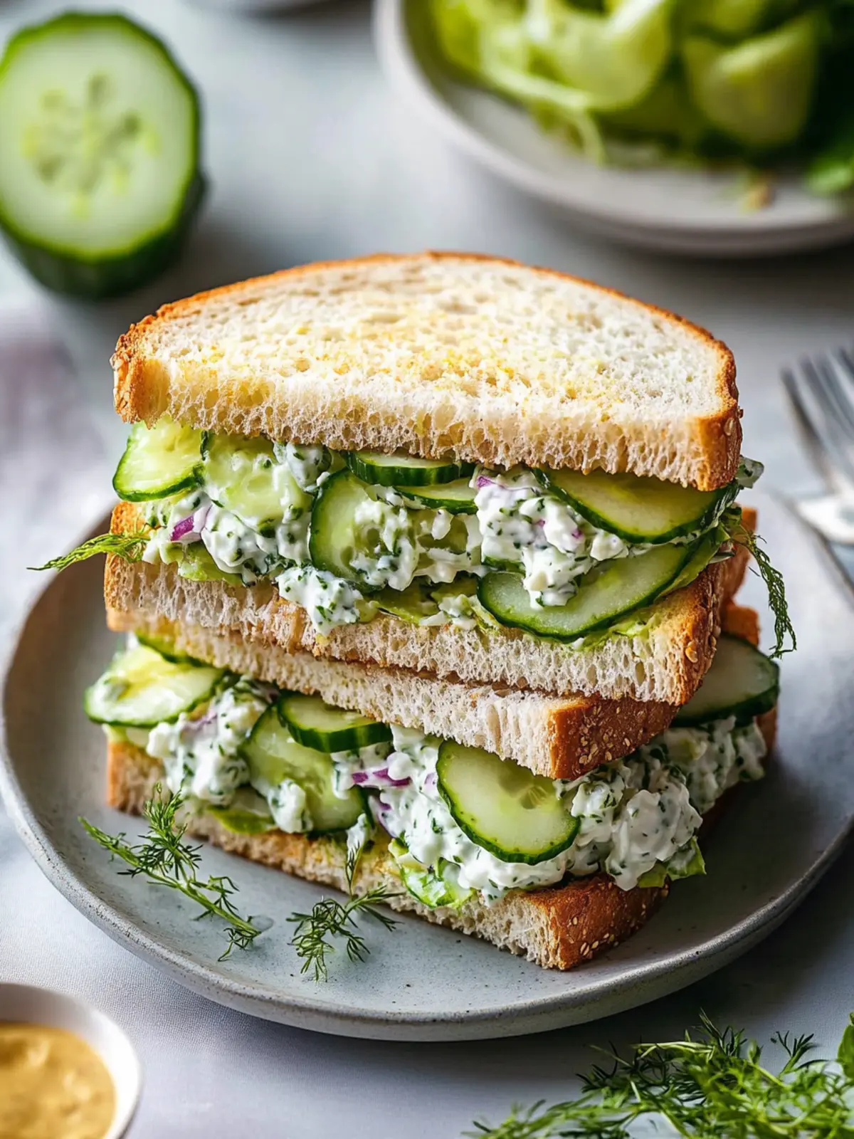 Delicious Cucumber Salad Sandwiches for a Light, Fresh Lunch 2 Cucumber Salad Sandwiches