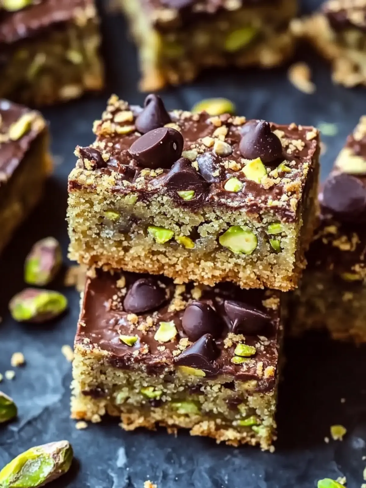 Decadent Brown Butter Dubai Pistachio Chocolate Chip Bars 3 Brown Butter Dubai Pistachio Chocolate Chip Cookie Bars