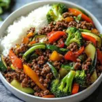 Spicy Ground Beef Stir-Fry Bowl with Garlic Veggies Magic 6 Spicy Ground Beef Stir-Fry Bowl with Garlic Veggies Delight