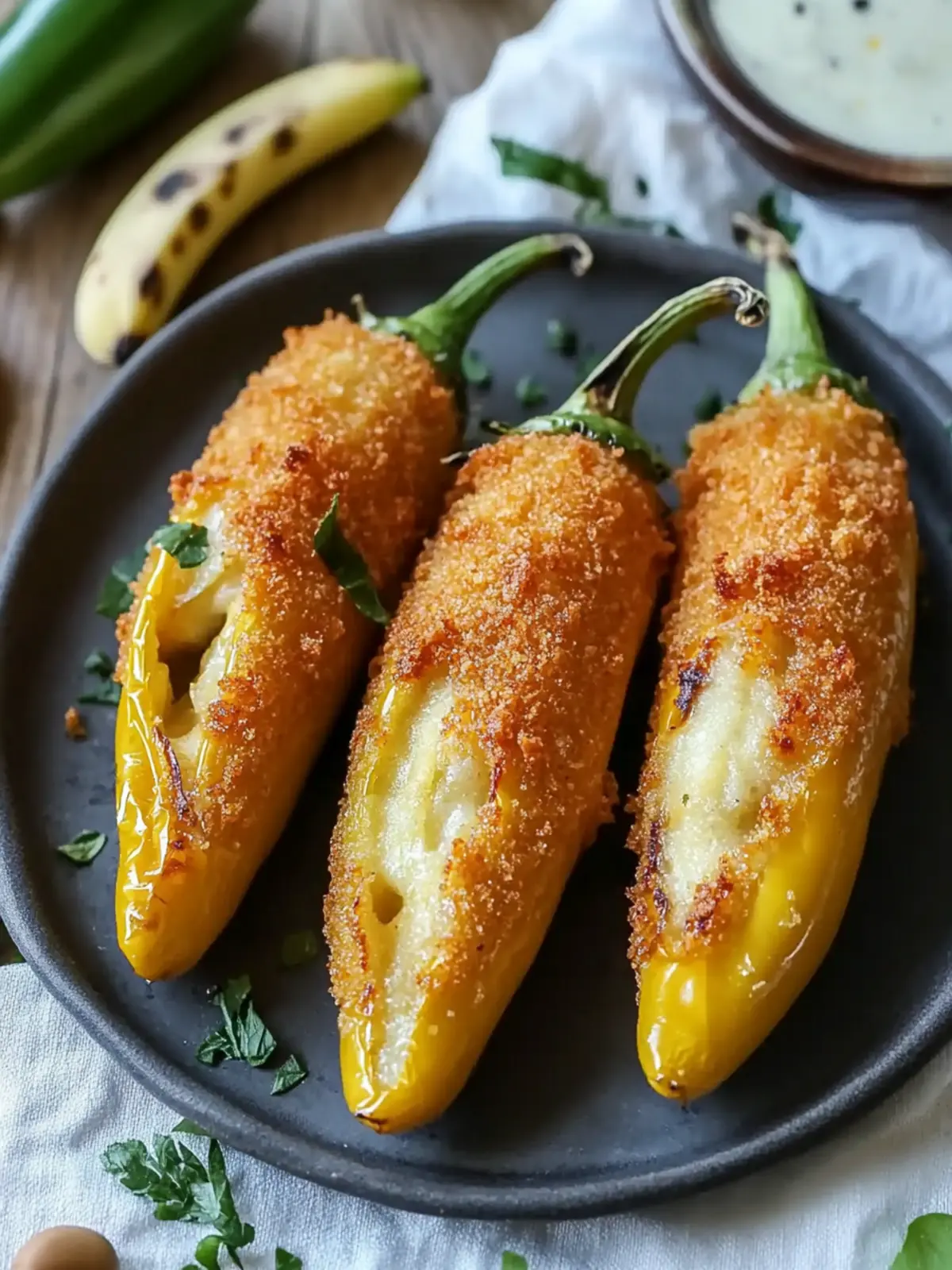 Irresistibly Crunchy Crispy Coated Stuffed Banana Peppers 5 Crispy Coated Stuffed Banana Peppers