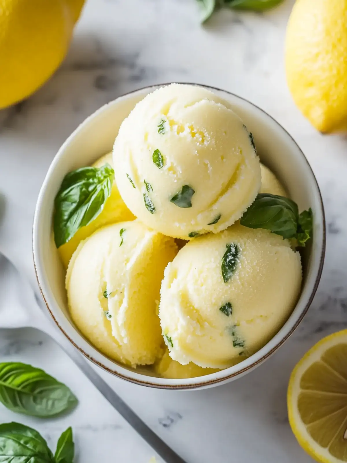 Lemon Basil Sorbet: A 150-Calorie Dreamy Summer Delight 3 Lemon Basil Sorbet