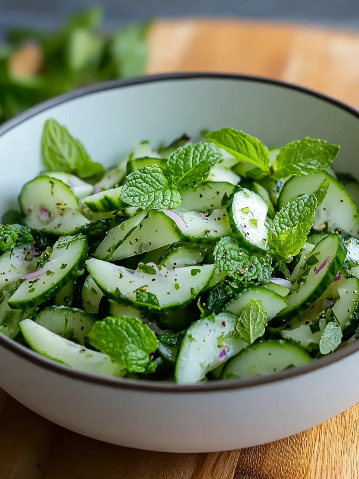 Delicious Cucumber and Mint Salad for a Refreshing Summer Bite 2 Cucumber and Mint Salad