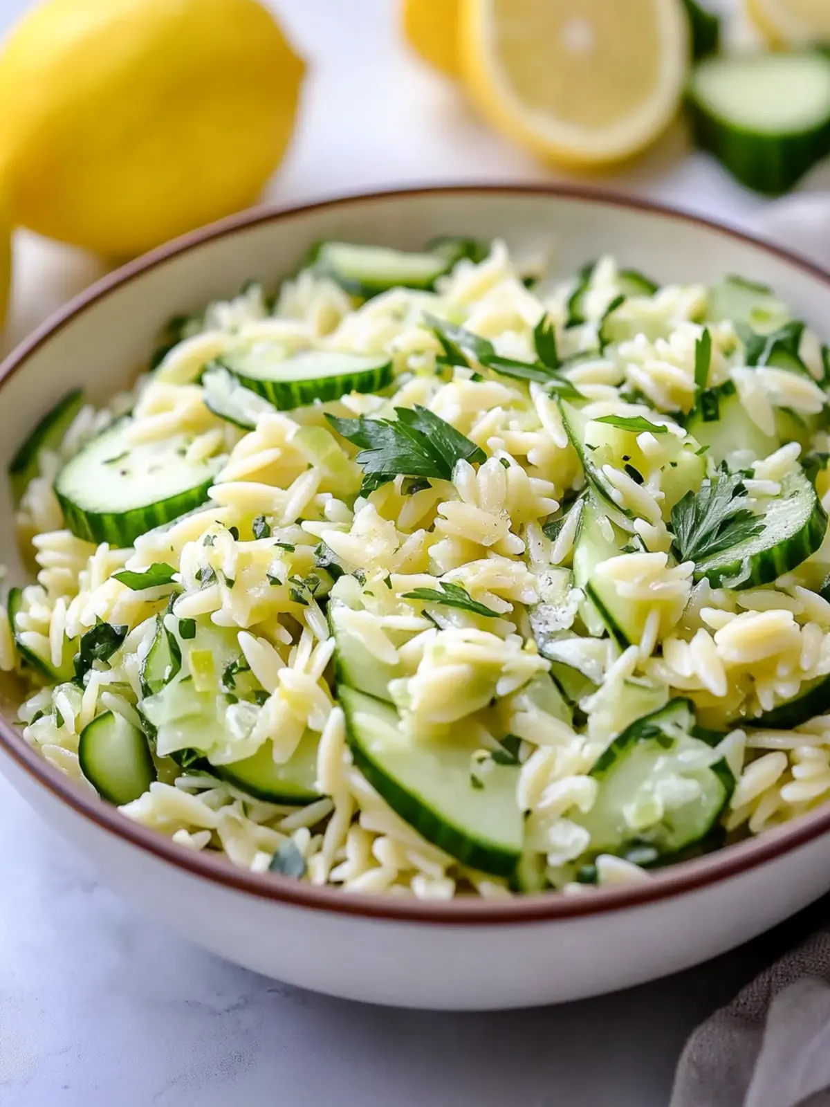 Zesty Cucumber Lemon Orzo Salad – Your Go-To Summer Dish 2 Cucumber Lemon Orzo Salad