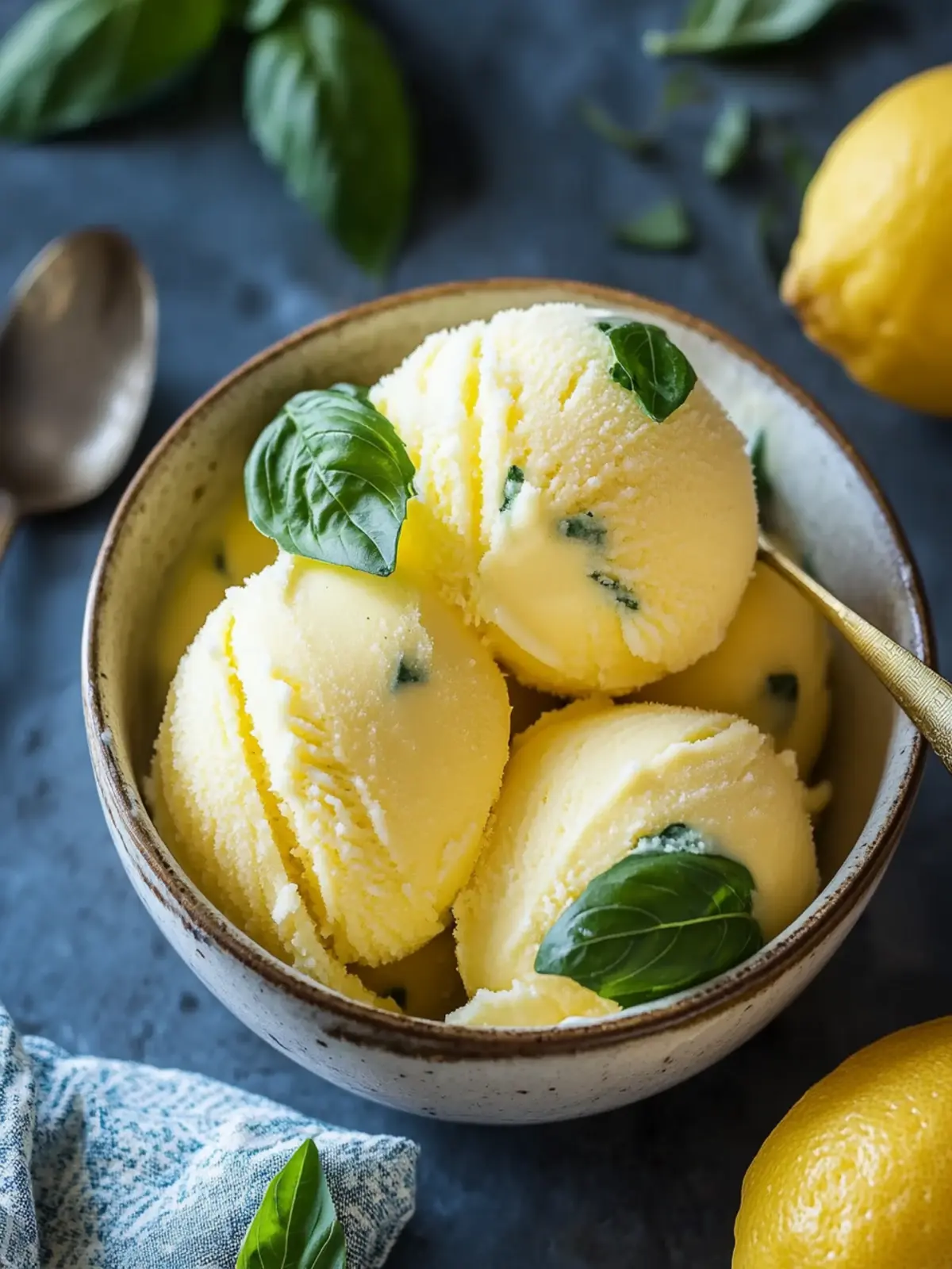 Lemon Basil Sorbet: A 150-Calorie Dreamy Summer Delight 5 Lemon Basil Sorbet