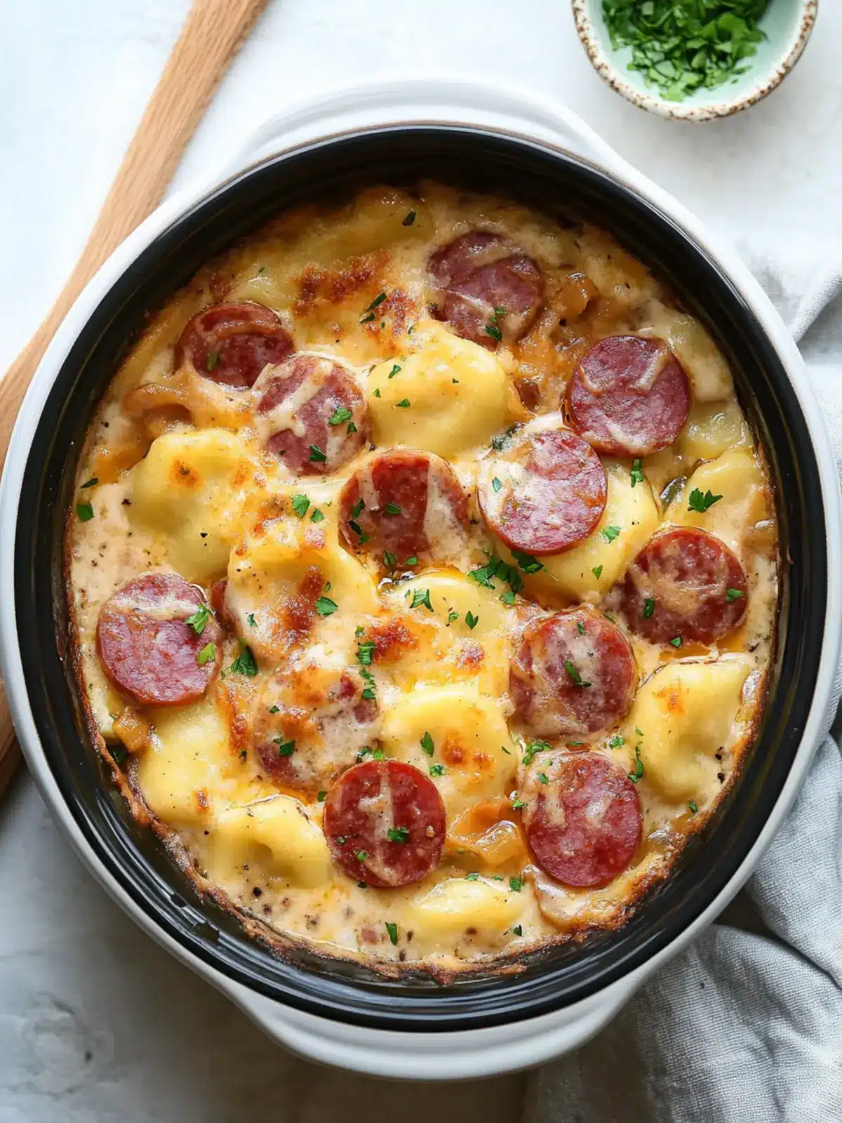 Cozy Up with Crockpot Pierogi Casserole and Kielbasa Delight 3 Crockpot Pierogi Casserole with Kielbasa