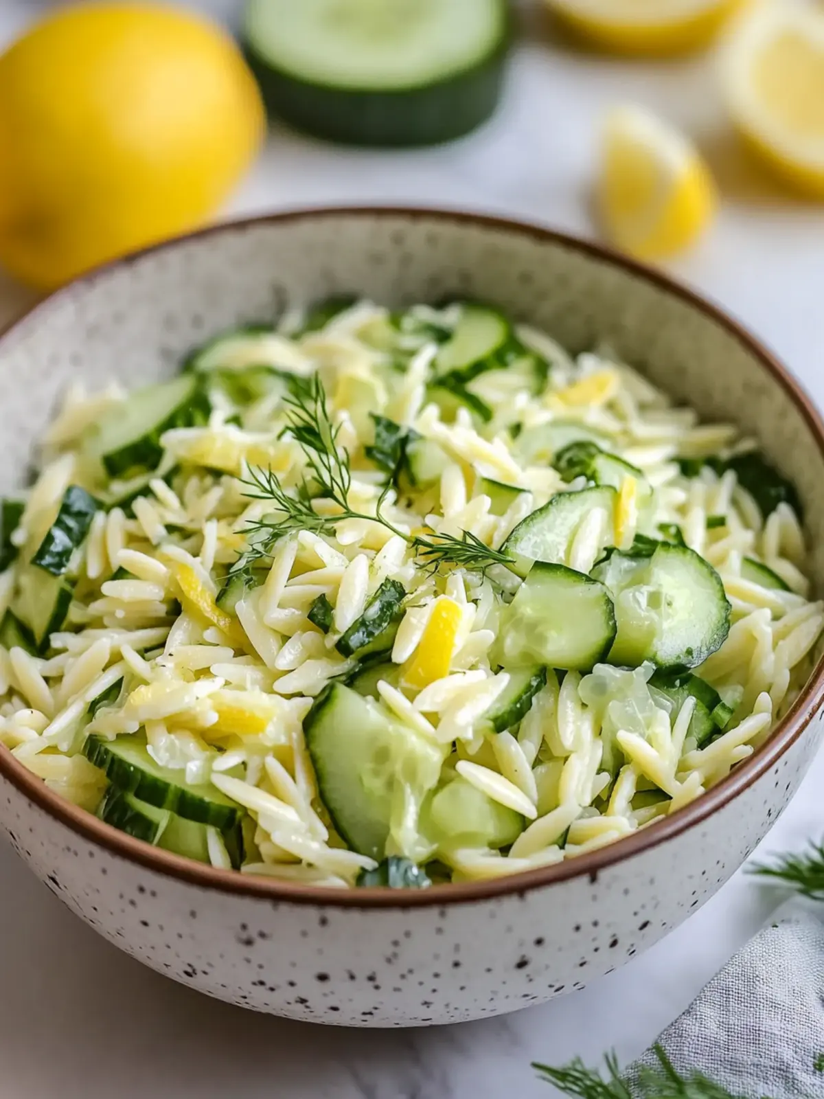 Zesty Cucumber Lemon Orzo Salad – Your Go-To Summer Dish 3 Cucumber Lemon Orzo Salad