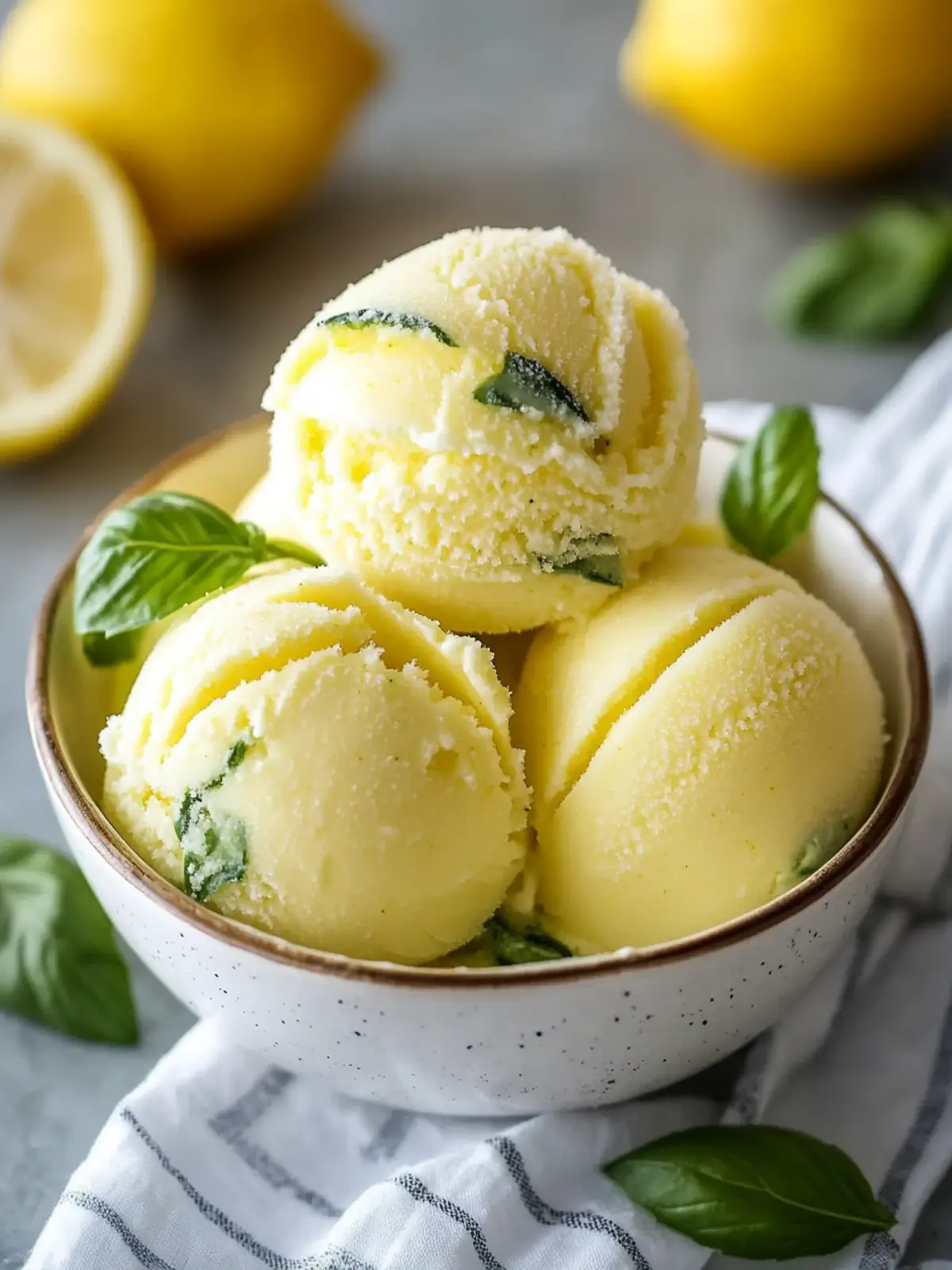 Lemon Basil Sorbet: A 150-Calorie Dreamy Summer Delight 4 Lemon Basil Sorbet