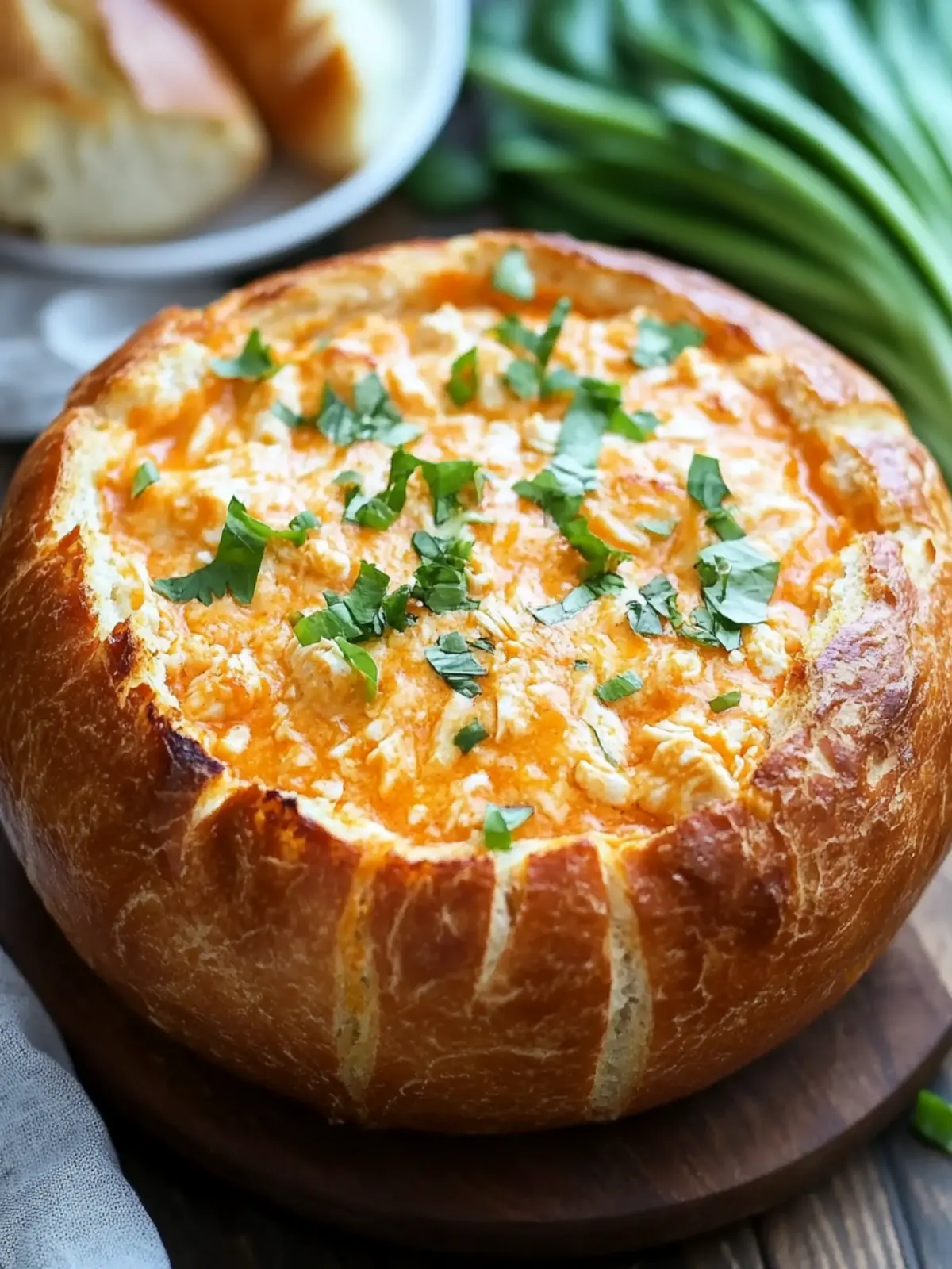 Buffalo Chicken Dip Bread Bowl: Your Game Day Star! 4 Buffalo Chicken Dip Bread Bowl