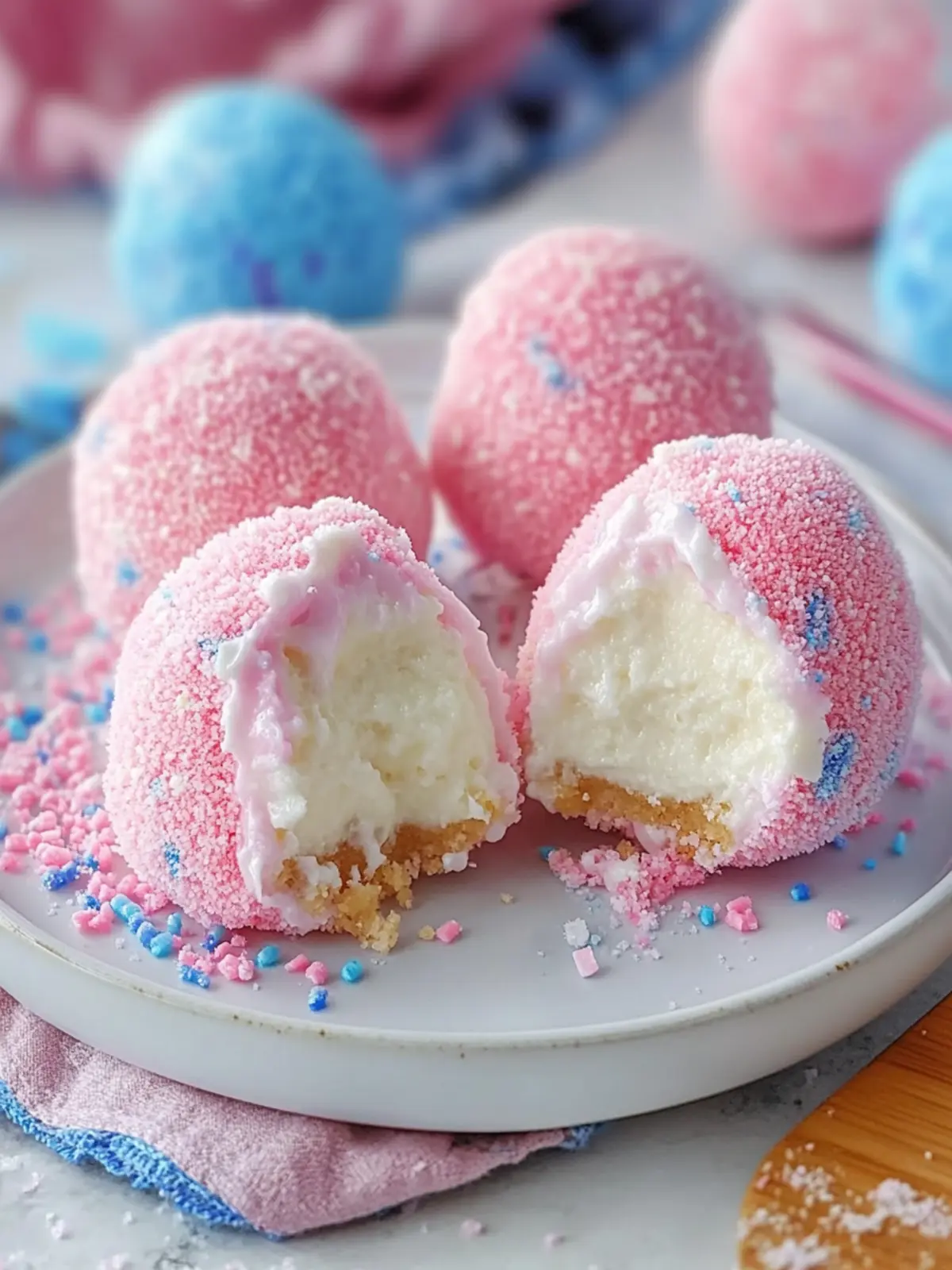 Crispy Cotton Candy Cheesecake Bombs for Whimsical Treats 4 Crispy Cotton Candy Cheesecake Bombs
