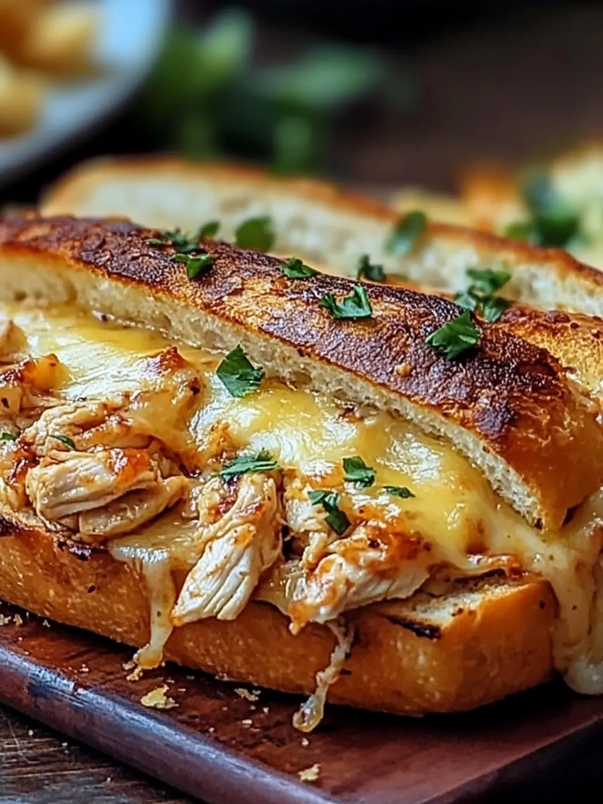Cheesy Chicken Garlic Bread Sandwich You'll Crave Tonight 2 Cheesy Chicken Garlic Bread Sandwich